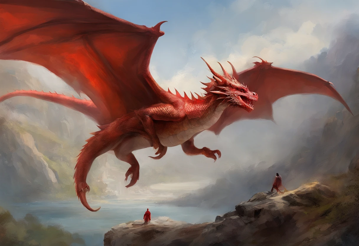anthro, duo, male/female, white body, ((male red dragon)), on back, female penetrated, female on top, hi res, detailed background, black sclera, deep penetration, cum inside, big red penis in pussy, ((photorealism)), by pino daeni, by hioshiru, masterpiece, digital painting, vibrant, gloomy, dynamic light, blue sky,