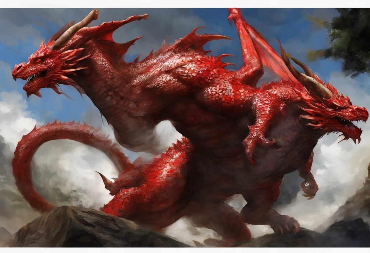 Detailed painting, by Taran Fiddler, duo, dragons, mating display