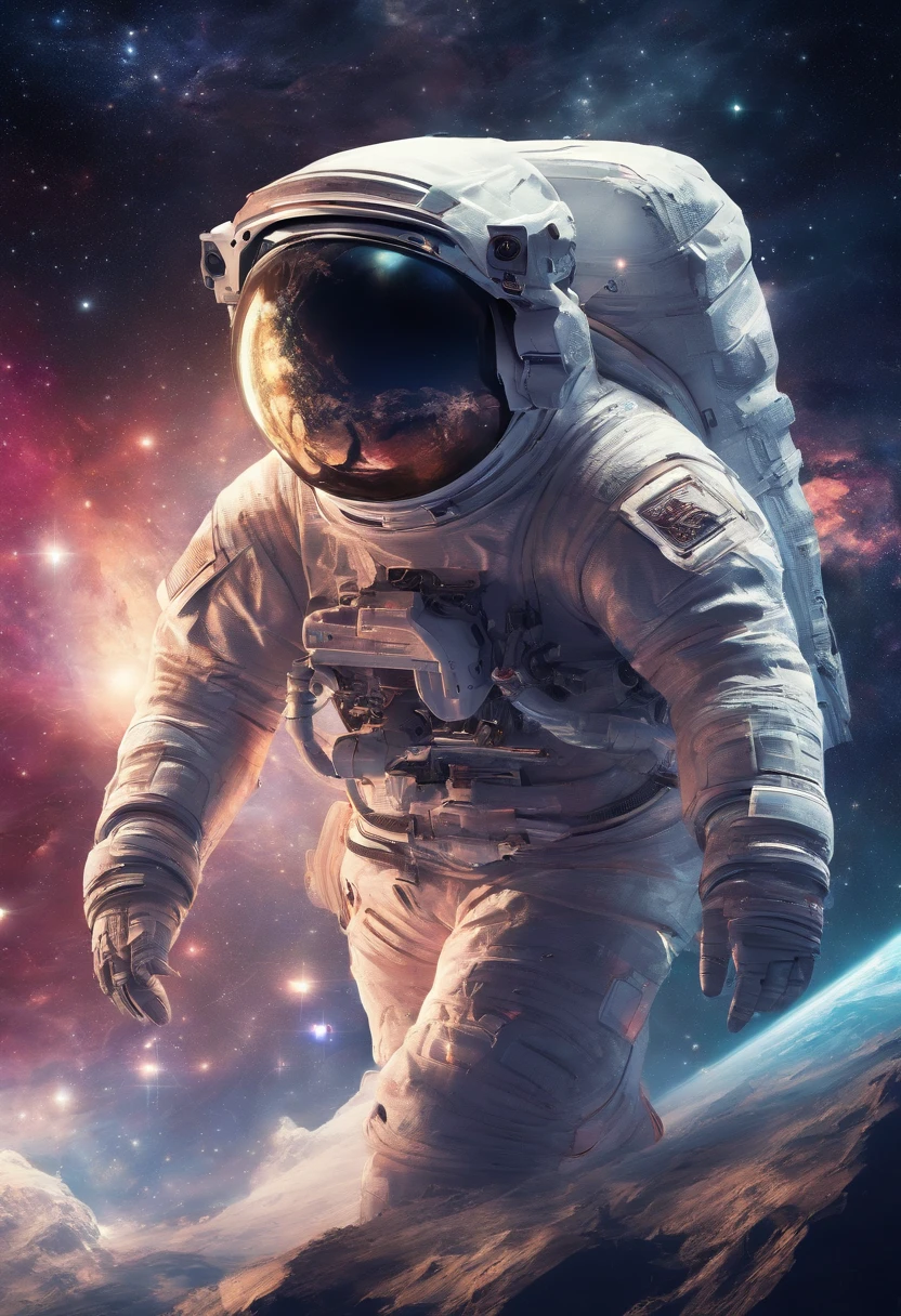 (Altas,master part:1.2),ultra-detalhado,Realistic,fotorrealista:1.37,Astronauts wandering through space,Tema do Jogo Starfield,night sky background,estrelas brilhantes,Galactic Exploration,caminhada espacial,gravidade zero,Deep space mission,advanced spacesuits,serenidade silenciosa,Cosmic Majesty,A aventura aguarda,Vistas inspiradoras,Stellar constellations,buracos negros misteriosos,Viagem interestelar,floating in weightlessness,planets in orbit,infinite space,interiores de naves espaciais,paisagens extraterrestres,Explorando o desconhecido,Swirls of cosmic dust,Cosmonauts on mission,space station,Cosmic Portals,Alien civilizations,possibilidades ilimitadas,Fronteira final,cosmic entities,Maravilhas Galaxiais,Reino Celestial,Viagem Entre as Estrelas,Supernatural Experience,cosmic phenomena,Maravilhas do universo,Viagem pelo cosmos,Nebulosas estelares,cosmic navigation.