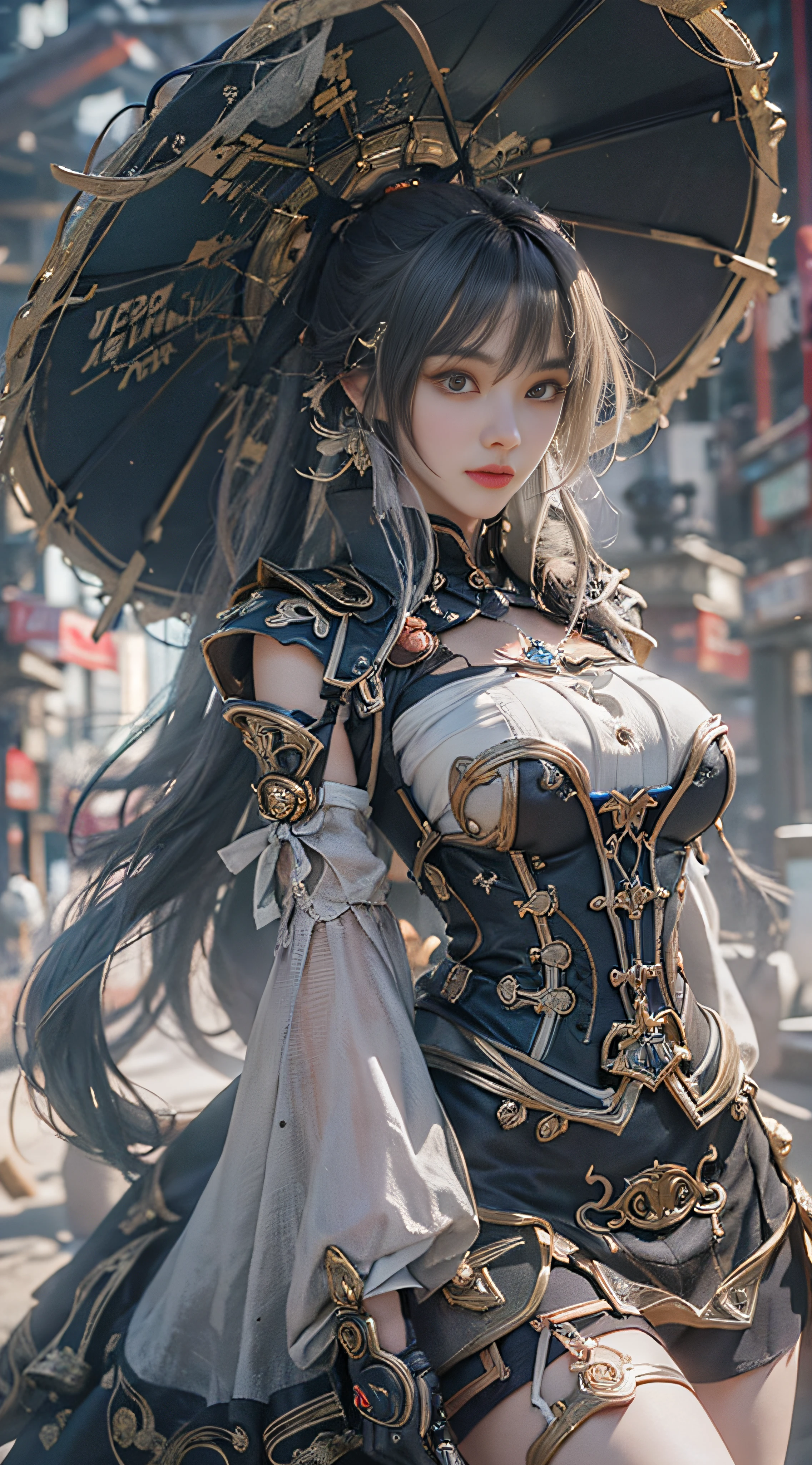 (((masterpiece, top quality, ultra detailed))), (((ultra photo-realistic 3D))), (((dramatic leap in overall accuracy, producing ultra detailed and realistic images))), complex machine j gimmick female android, Dynamic combat action poses, A fusion of very complex mechanical steampunk fashion and overly decorated Gothic ta fashion, Off the shoulders, Fluttering flare mini skirt, Complex mechanical temple steampunk headgear, Very large eyes, very long eyelashes, Black hair blown in the wind, very long thin arms, Complex mechanical gloves, very long thin legs, Complex mechanical over-the-knee stockings, Mandala, Lots of neon gras are crossed and scattered, Have a huge weapon with very complex mechanical devices, A highly complex machine shop surrounded by flames, Very dark night background, Very dramatic and cinematic lighting, (High dynamic range), Ray tracing, NVIDIA RTX, Super Resolution, Unreal 5, Subsurface scattering, PBR Texturing, Post-processing, Anisotropy Filtering, depth of fields, Maximum clarity and sharpness, Multilayer textures, Albedo and specular maps, Surface Shading, Precise simulated light material interactions, Perfect proportions, Octane Rendering, Two-tone lighting, Wide aperture, Low ISO, White Balance, thirds rule, 16K RAW,