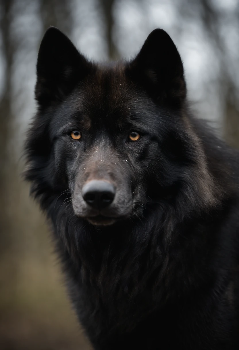 black strong wolf in black costum. smoking in mouthe