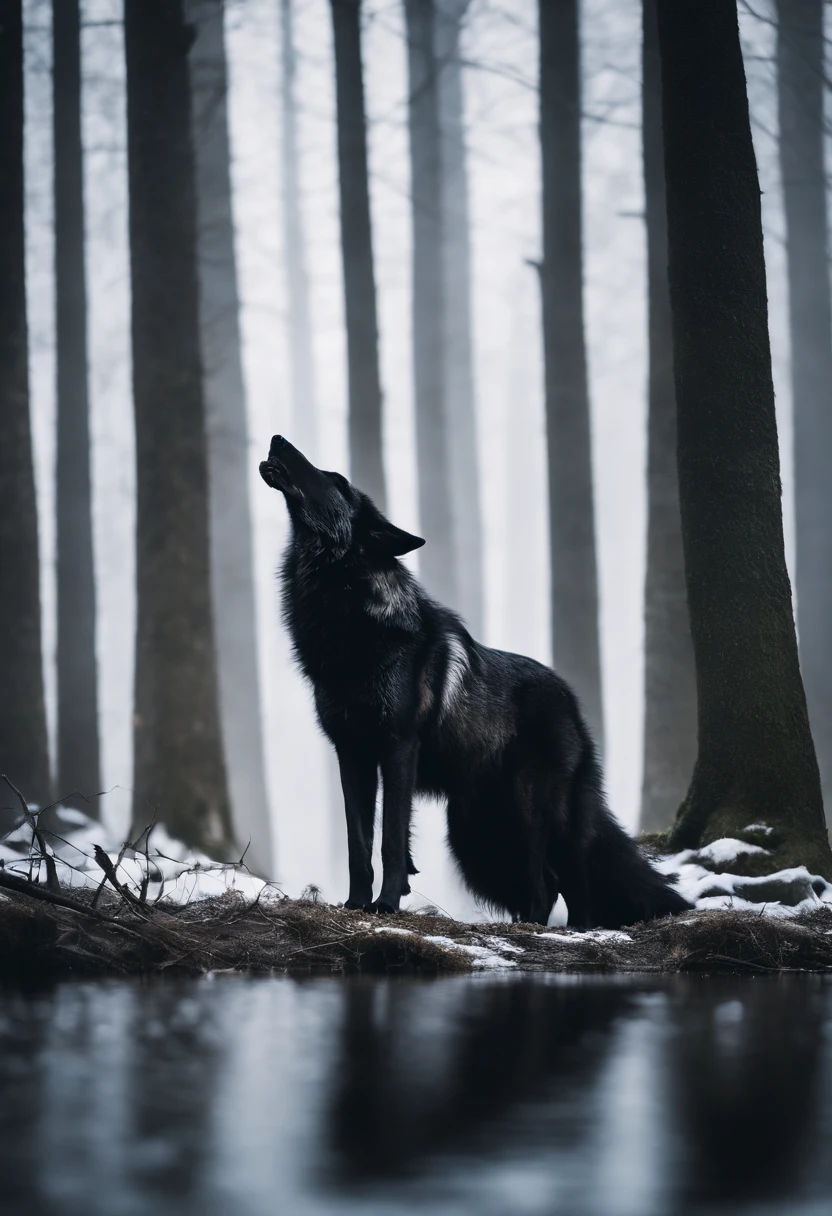 black wolf smoking