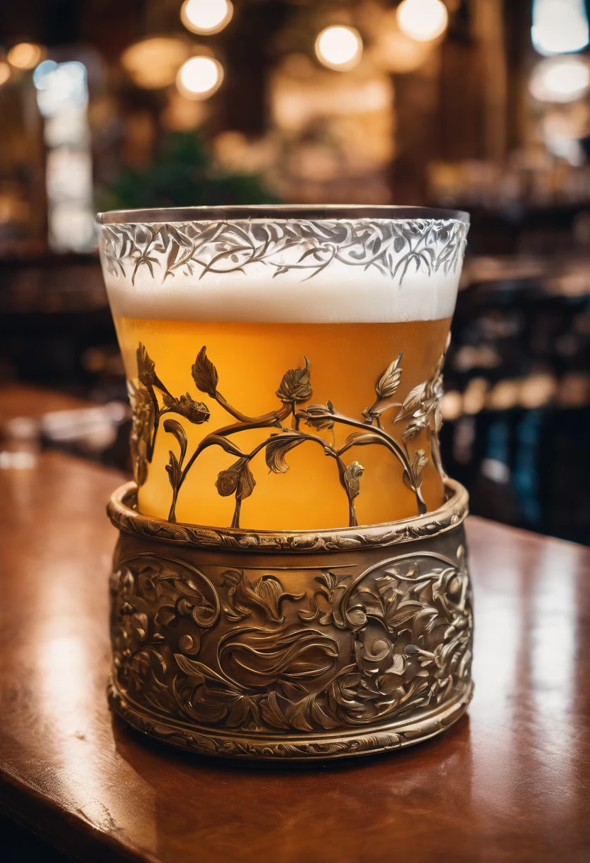 (Beer in a glass bucket), restaurant, (sharp-focus: 1.2), photo (American Apartment),  in a Parisian coffee shop, (Beautiful reflections: 1.1), Detailed pleats, Delicious testicles, (hard: 1.2), (Moderate lighting,,: 1.2), Depth of field, bokeh, 4k, HDR. Cover photo, ((skin with fine spots and wrinkles), (moody lighting: 1.2)