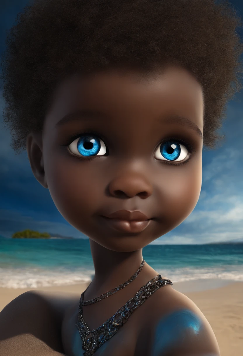 boy with ocean blue eyes and black skin