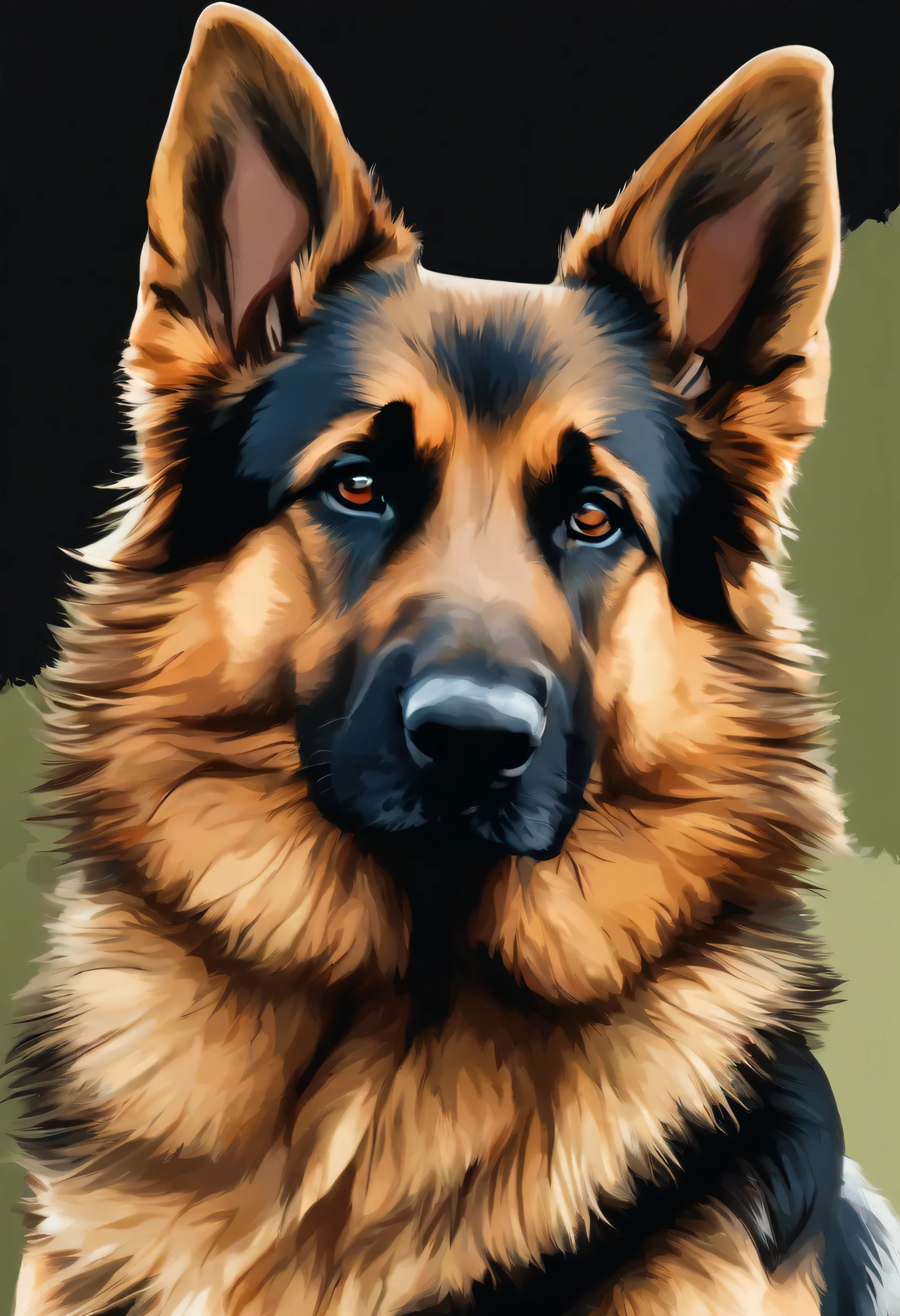 Playful German Shepherd puppy vector t-shirt print, detailed sticker style, realistic sketch style color design, white background