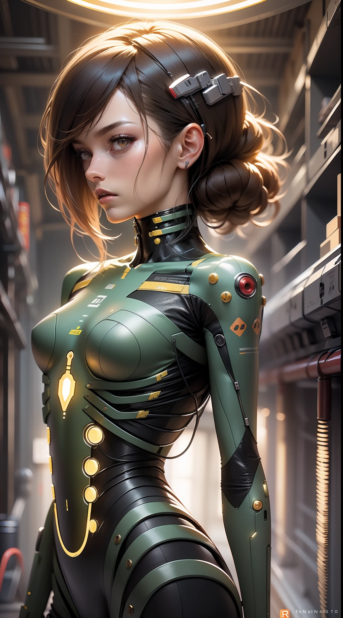 (Masterpiece:2), (closeup:1.8), best quality, The girl with the pretty face floats in space, portrait of a black-haired young woman in zero gravity, the backdrop of the milky way and a supermassive black hole as background，Wearing high-tech tight spacesuits, There's a huge black hole forming behind her, and the stars behind her swim past ，The girl with the beautiful face stood in the center of the planet, and countless golden meteors converged on her, holographic，Center symmetrical composition，Axisymmetric composition，realistic，skin textures，anatomy correct