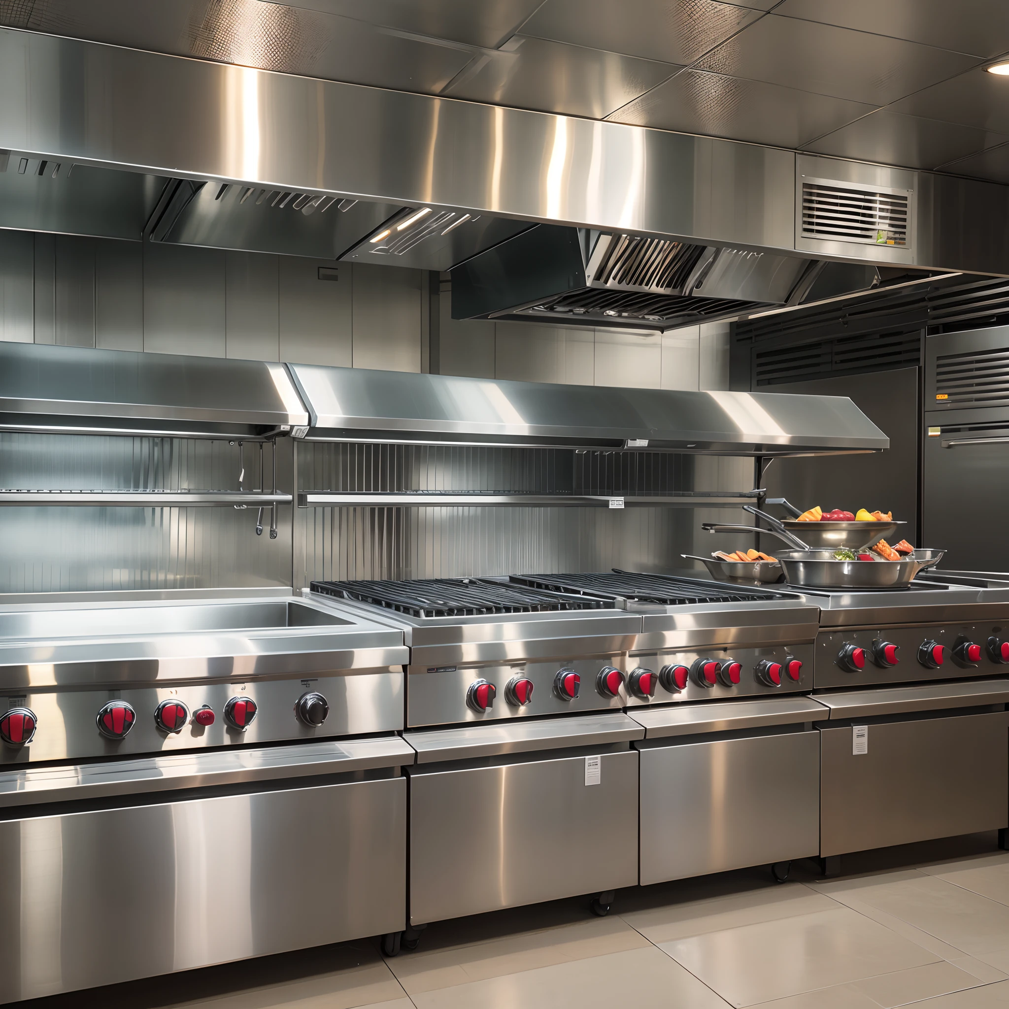 Prompt: Restaurant kitchen with GRILL MASTER brand equipment --auto --s2