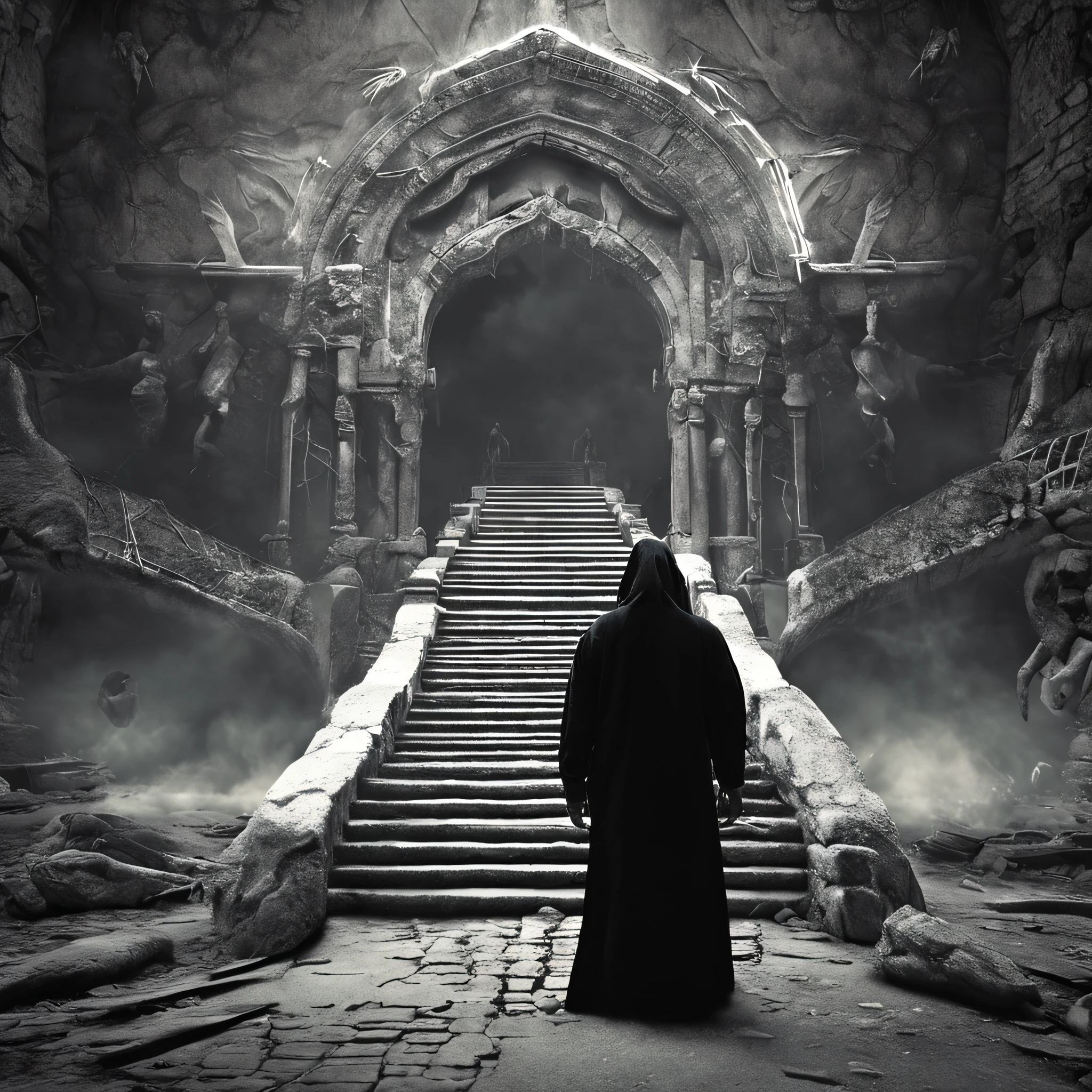 Best quality, Masterpiece, darkness and chaos lurking outside the boundary of the kingdom, high resolution, (photograph realistic:1.4), surrealism, Dream-like,fusionart, Shadowdancer, shadow magic, darkness control, stealth, shadowstep, umbral spells, hidden blade,