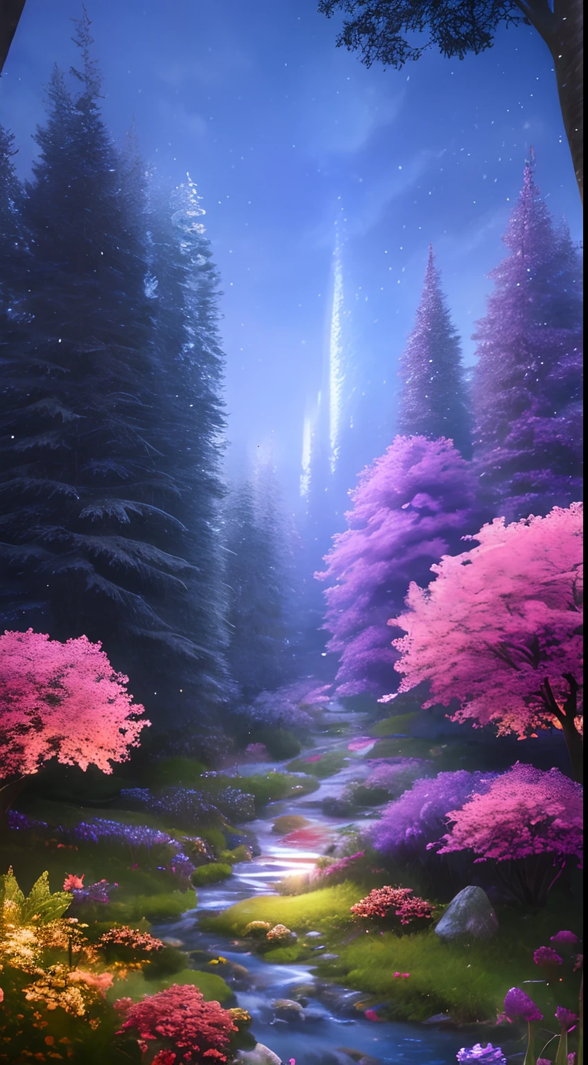 masterpiece, best quality, high quality,extremely detailed CG unity 8k wallpaper, An enchanting and dreamy scene of a fantasy forest, with towering trees, glowing mushrooms, and hidden fairy glens, creating a sense of mystique and enchantment, artstation, digital illustration, intricate, trending, pastel colors, oil paiting, award winning photography, Bokeh, Depth of Field, HDR, bloom, Chromatic Aberration ,Photorealistic,extremely detailed, trending on artstation, trending on CGsociety, Intricate, High Detail, dramatic, art by midjourney