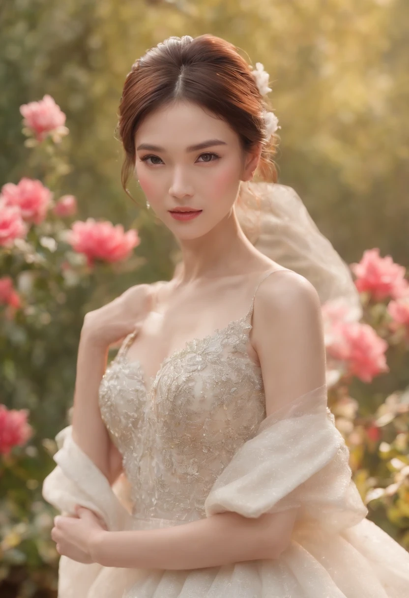 the style of fine art film, wearing futuristic diamonds clothes, a very beautiful woman, Hong Kong-style 1990s, many exploding flowers, SMC Pentax 75mm F2.8AL, hyper realistic, 16k
