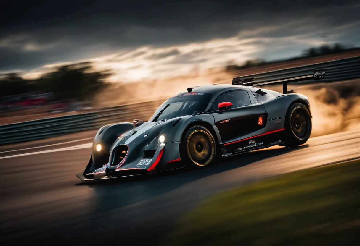 aerial view,fast cars,racing,night time,headlights,high speed,adrenaline rush,roaring engines,tire screeching,blurred motion,long straightaways,hairpin turns,challenging track,dark skies,neon lights,thrilling competition,victory celebration,strong contrasts,dynamic composition,high-octane energy,loud cheers,clouds of smoke,precision driving,exhaust fumes,passionate fans,high stakes,record-breaking laps,iconic race,elite drivers,heart-pounding experience,determination and focus,fierce competition, endurance racing