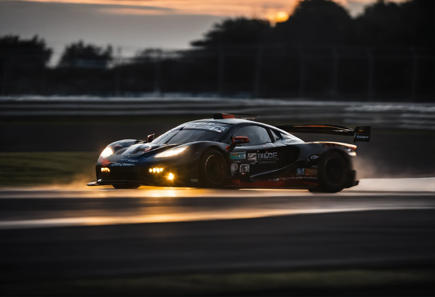 aerial view,fast cars,racing,night time,headlights,high speed,adrenaline rush,roaring engines,tire screeching,blurred motion,long straightaways,hairpin turns,challenging track,dark skies,neon lights,thrilling competition,victory celebration,strong contrasts,dynamic composition,high-octane energy,loud cheers,clouds of smoke,precision driving,exhaust fumes,passionate fans,high stakes,record-breaking laps,iconic race,elite drivers,heart-pounding experience,determination and focus,fierce competition, endurance racing