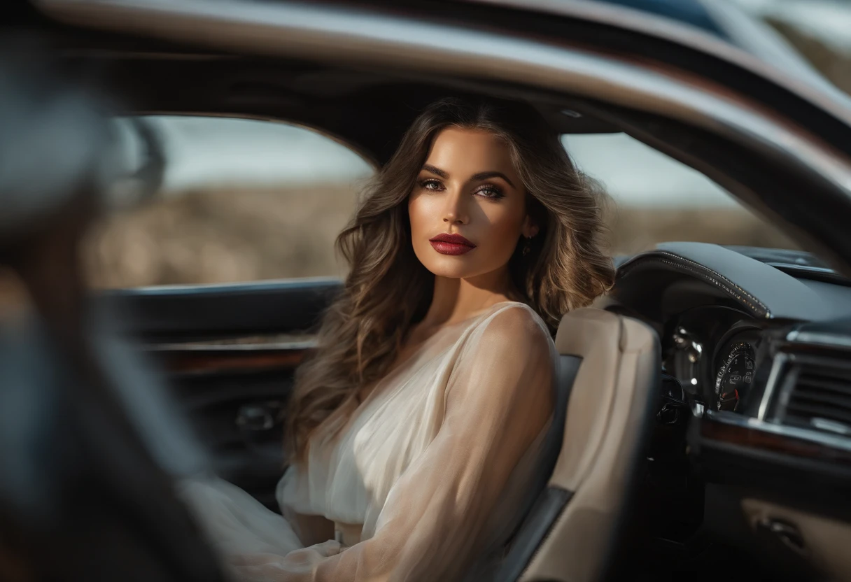 best quality,4k,highres,masterpiece:1.2,ultra-detailed,realistic,beautiful women,girl,nice car,glamorous model,shining eyes,full lips,attractive appearance,stylish outfit,sleek black sports car,glistening paint,reflective surfaces,curvaceous body,sunlight illuminating,captivating smile,flawless skin,perfect makeup,long flowing hair,graceful pose,elegant atmosphere,vivid colors,professional photography,studio lighting,bokeh