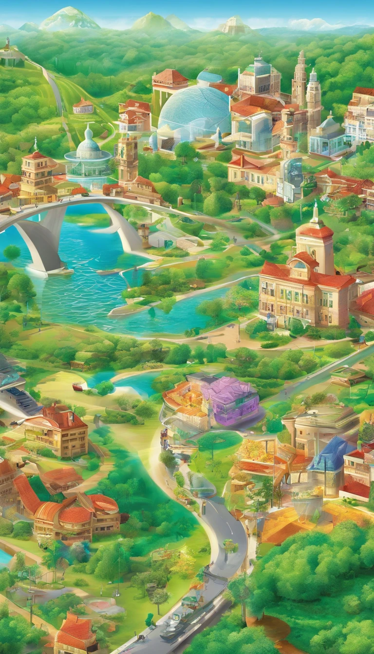 a beautiful sustainable future,green cities,fresh air,healthy ecosystem,renewable energy,carbon footprint reduction,eco-friendly transportation,organic farming,green architecture,smart technology,harmony with nature,reusable resources (best quality,highres),vibrant colors,optimistic and realistic (colorful,colorful:1.2),soft natural lighting,warm color temperature