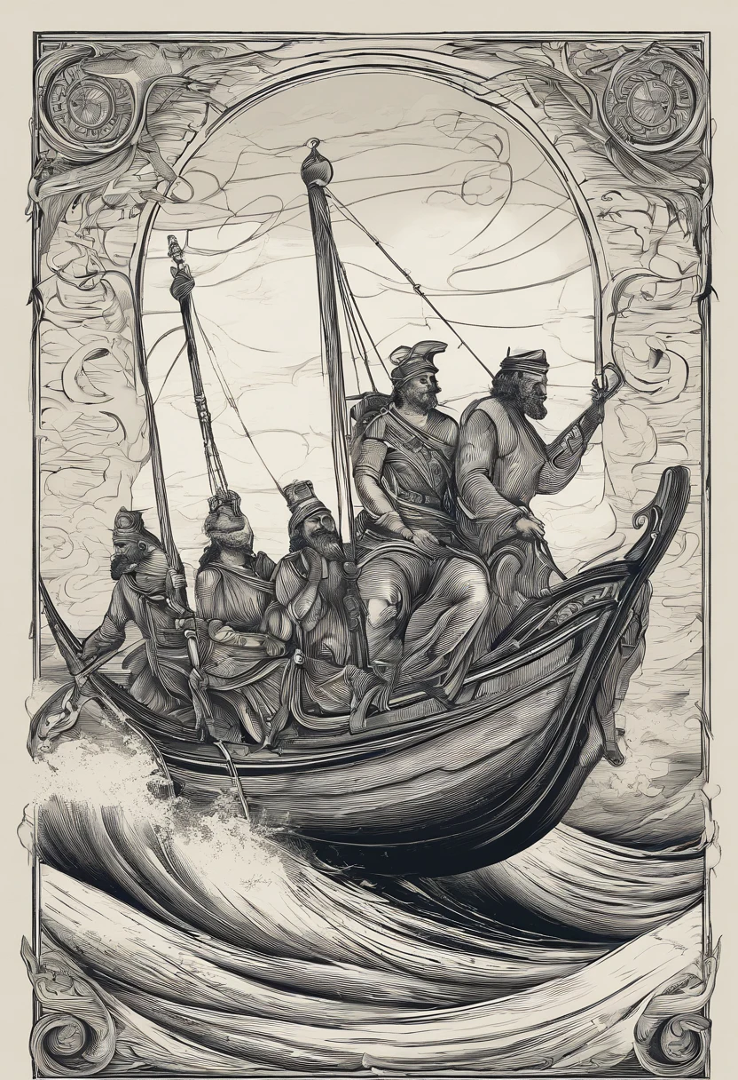 Imagine uma pintura digital que representa a cena descrita no verso: 'Uma roda gigante em movimento, representing the idea that the wheel of vengeance never stops spinning.' A roda gigante emerge das profundezas do oceano, its gondolas are like small floating islands. The water around the wheel is dark and turbulent, symbolizing the ruthless nature of revenge. The wheel gondolas are occupied by people with expressions of anger and determination. in the sky above, uma lua cheia brilha, casting a soft light on the scene, further highlighting the wheel and its gondolas. Crie esta cena de Sea Art de forma impressionante, conveying the idea of an eternal cycle of revenge