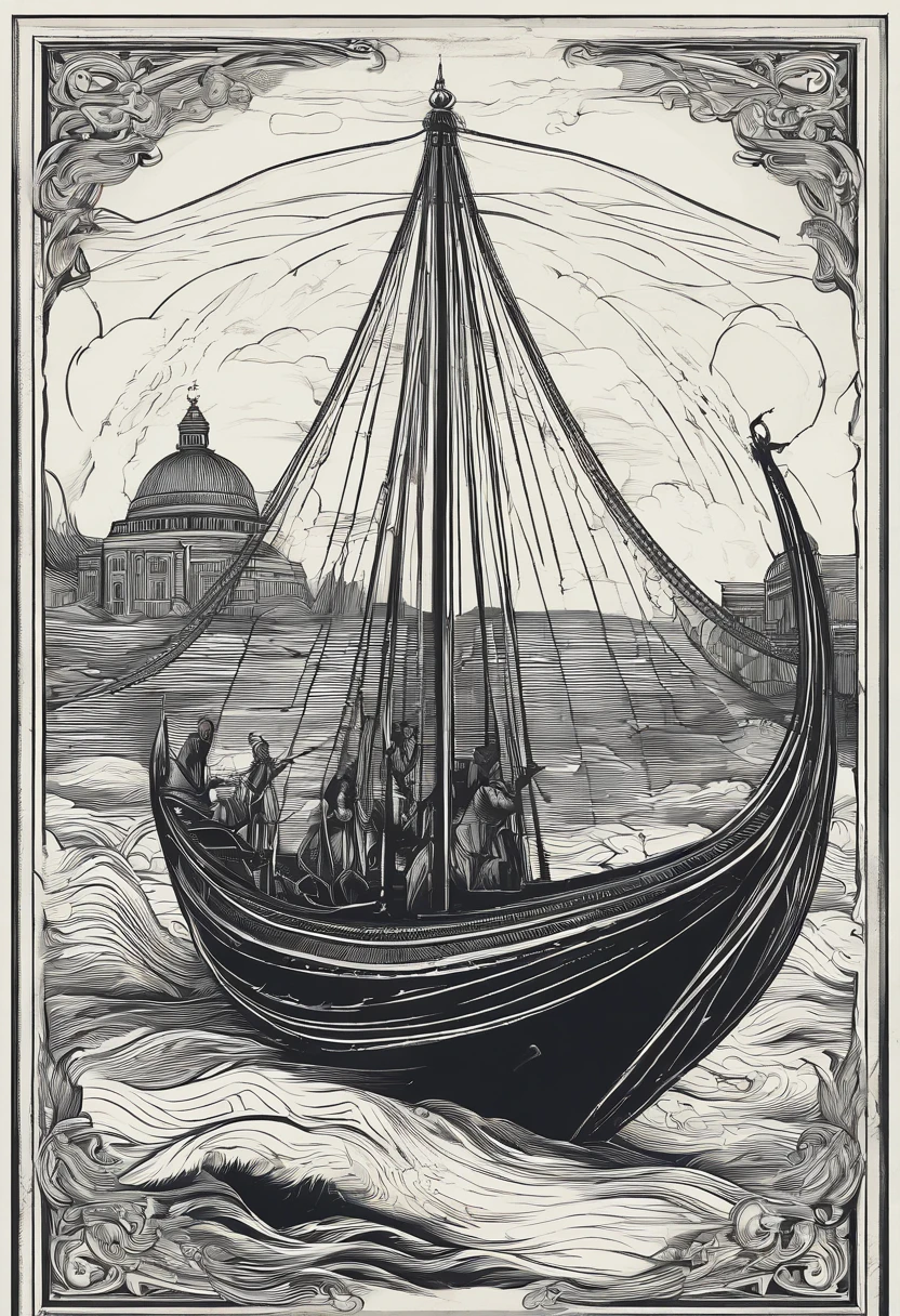 Imagine uma pintura digital que representa a cena descrita no verso: 'Uma roda gigante em movimento, representing the idea that the wheel of vengeance never stops spinning.' A roda gigante emerge das profundezas do oceano, its gondolas are like small floating islands. The water around the wheel is dark and turbulent, symbolizing the ruthless nature of revenge. The wheel gondolas are occupied by people with expressions of anger and determination. in the sky above, uma lua cheia brilha, casting a soft light on the scene, further highlighting the wheel and its gondolas. Crie esta cena de Sea Art de forma impressionante, conveying the idea of an eternal cycle of revenge