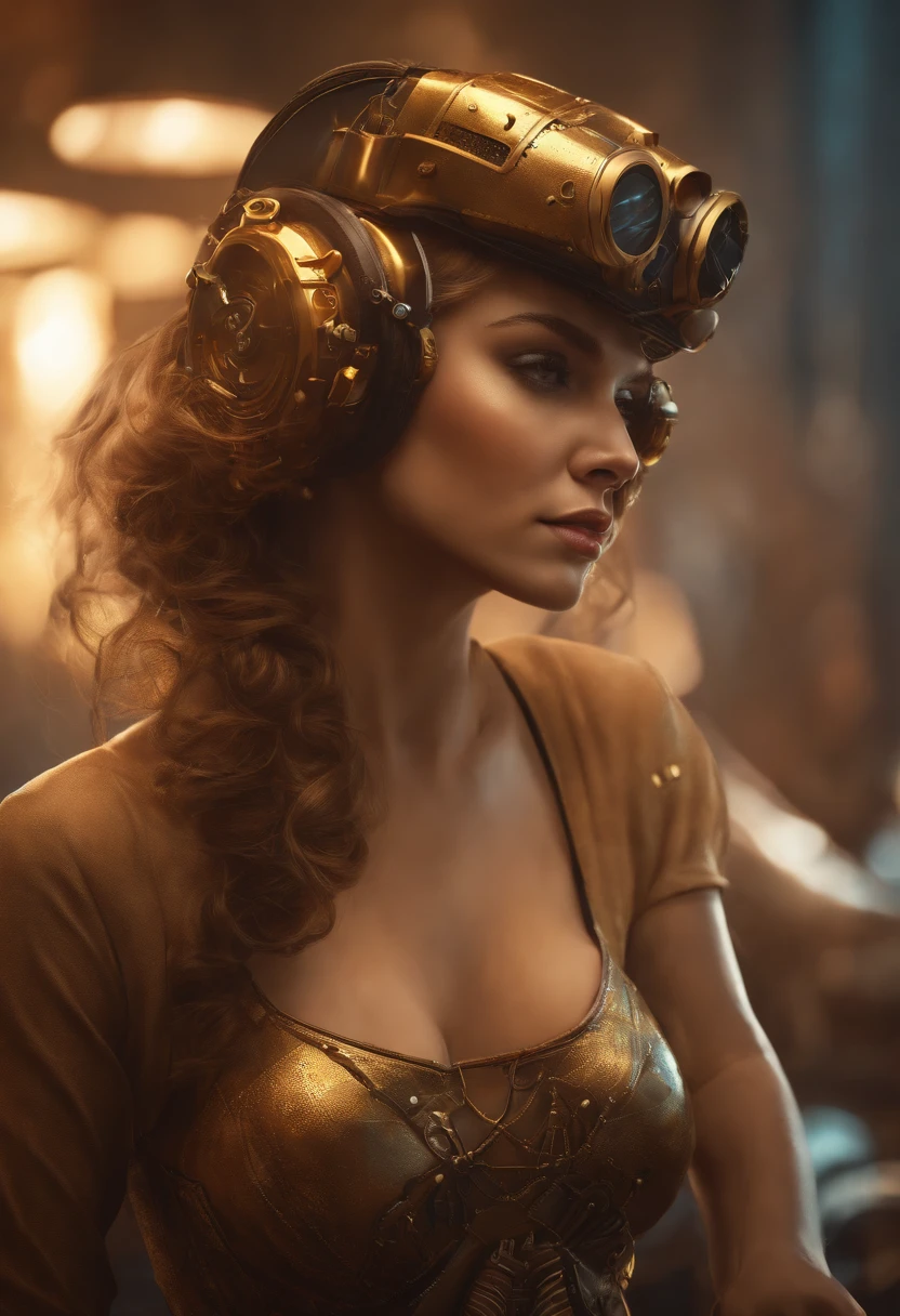 High defination full body view Royal, arte conceitual steampunk, sexzy full body view, steam break dance, back ass view pose, background, arte steampunk digital, arte steampunk de alta qualidade, Wojtek FUS, arte digital steampunk, detailed wild steampunk illustration, Portrait of a gold and copper mechanical woman, arte steampunk, estilo de arte dieselpunk, cyberpunkc effects, intricate eyes, detailed face, surreal hair, Elizabeth Olsen Cyprog gold hair style haron Rooney on and showing chubby cleavage, full body street breakdance dancer woman in an full body view serene nature, the whole body leaves, Griffiths, portrait elegant, highly detailed digital painting, concept art, smooth, sharp focus, illustration, in the style of Simon stalenhag, Wayne Barlowe, and Igor kieryluk, ultra hd, realistic, vivid colors, highly detailed, UHD drawing, pen and ink, perfect composition, beautiful detailed intricate insanely detailed octane render trending on artstation, 8k artistic photography, photorealistic concept art, soft natural volumetric cinematic perfect light
