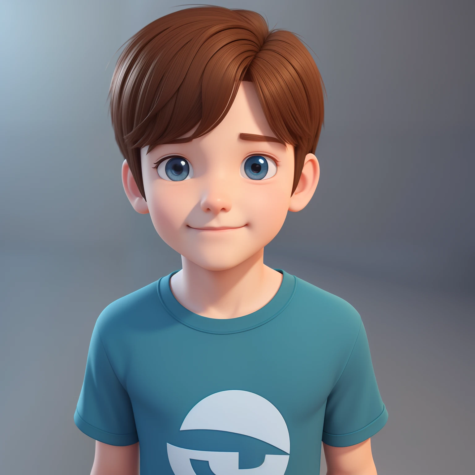 Cute boy front with pixar style, slim,3d, blender