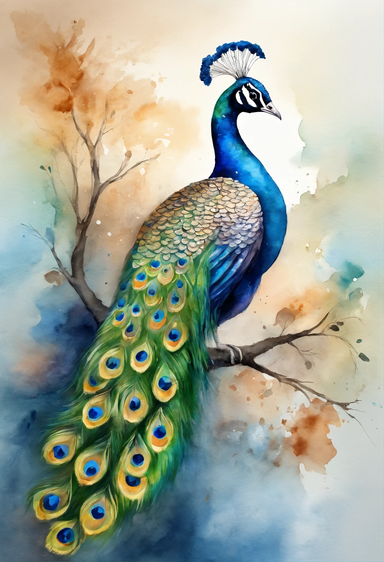 peacock、art by、Artistically、3d watercolor abstract,Dark background,High resolution,High quality,Colorful、Hareful、Abstract、colourfull