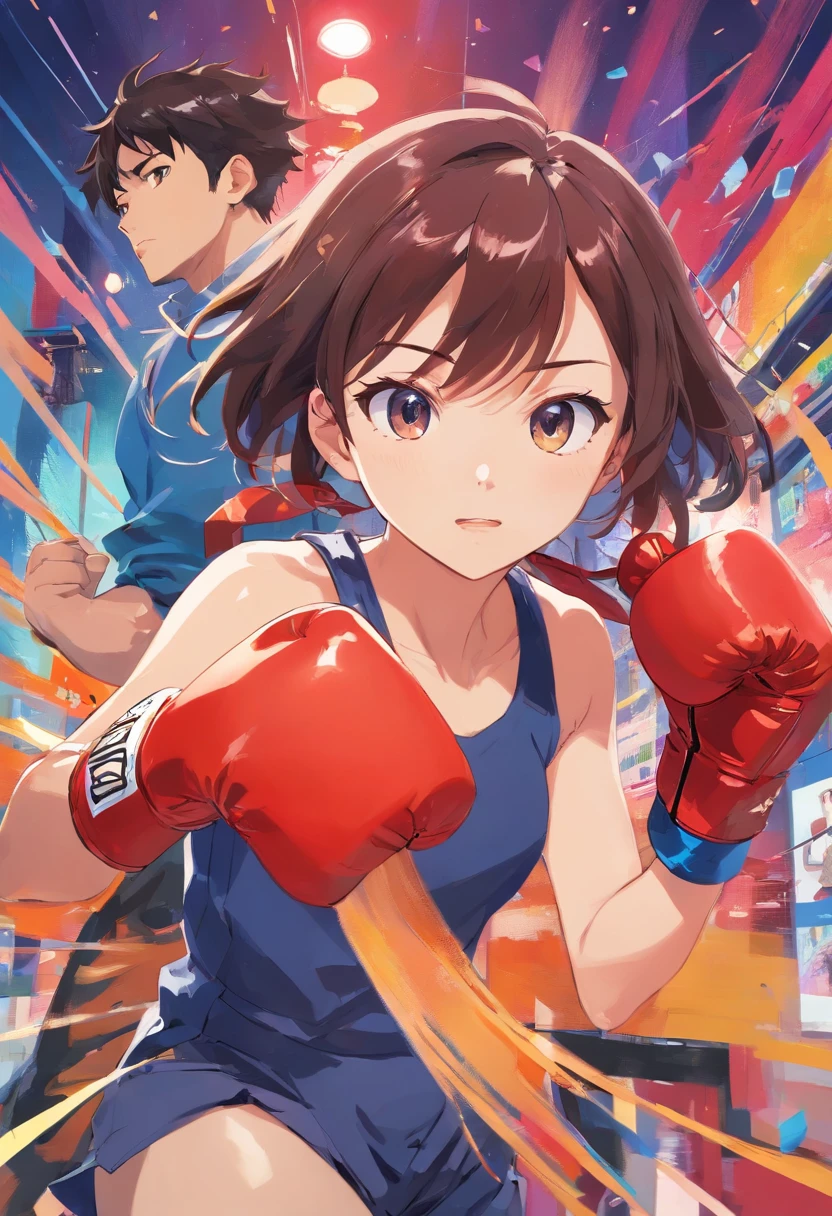 Dois boxeadores em coldres,Pose de boxe, No estilo Adrian Ghenie, Esao Adrus, Jenny Saville, Eduardo Hopper, surrealismo, arte sombria por James Jean, alto e grande, Punk de tinta minimalista, usando sunga
