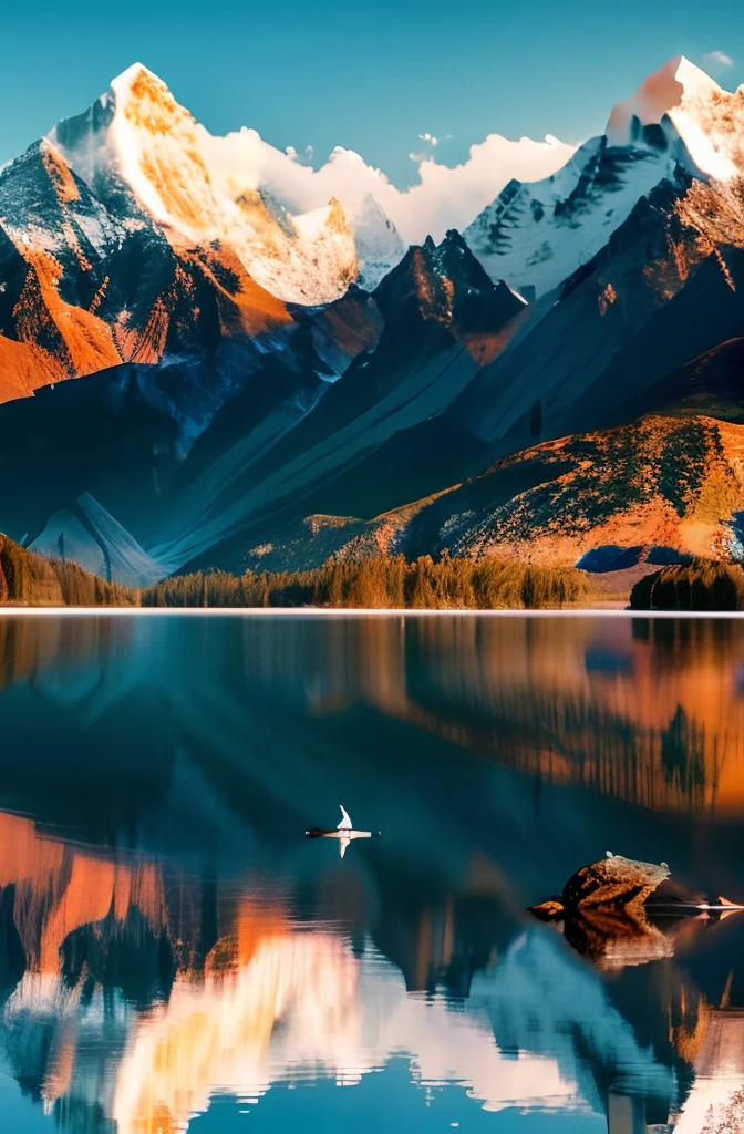 mountains reflected in a lake with a bird on the water, lakeside mountains, mountains and lakes, a lake between mountains, high quality wallpaper, high-quality wallpaper, majestic nature scenery, beatiful mountain background, beautiful lake background, scenic mountain setting, mountain lake, beautiful lake, magnificent background, beautiful mountains, new zealand, stunning nature in background, beautiful iphone wallpaper