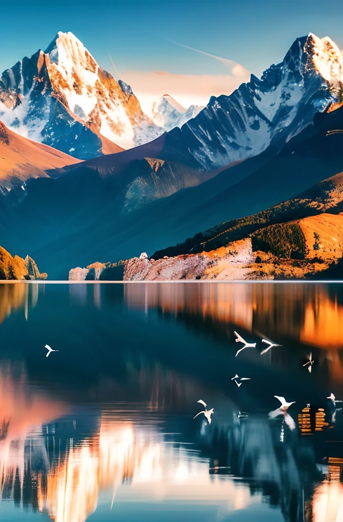 mountains reflected in a lake with a bird on the water, lakeside mountains, mountains and lakes, a lake between mountains, high quality wallpaper, high-quality wallpaper, majestic nature scenery, beatiful mountain background, beautiful lake background, scenic mountain setting, mountain lake, beautiful lake, magnificent background, beautiful mountains, new zealand, stunning nature in background, beautiful iphone wallpaper