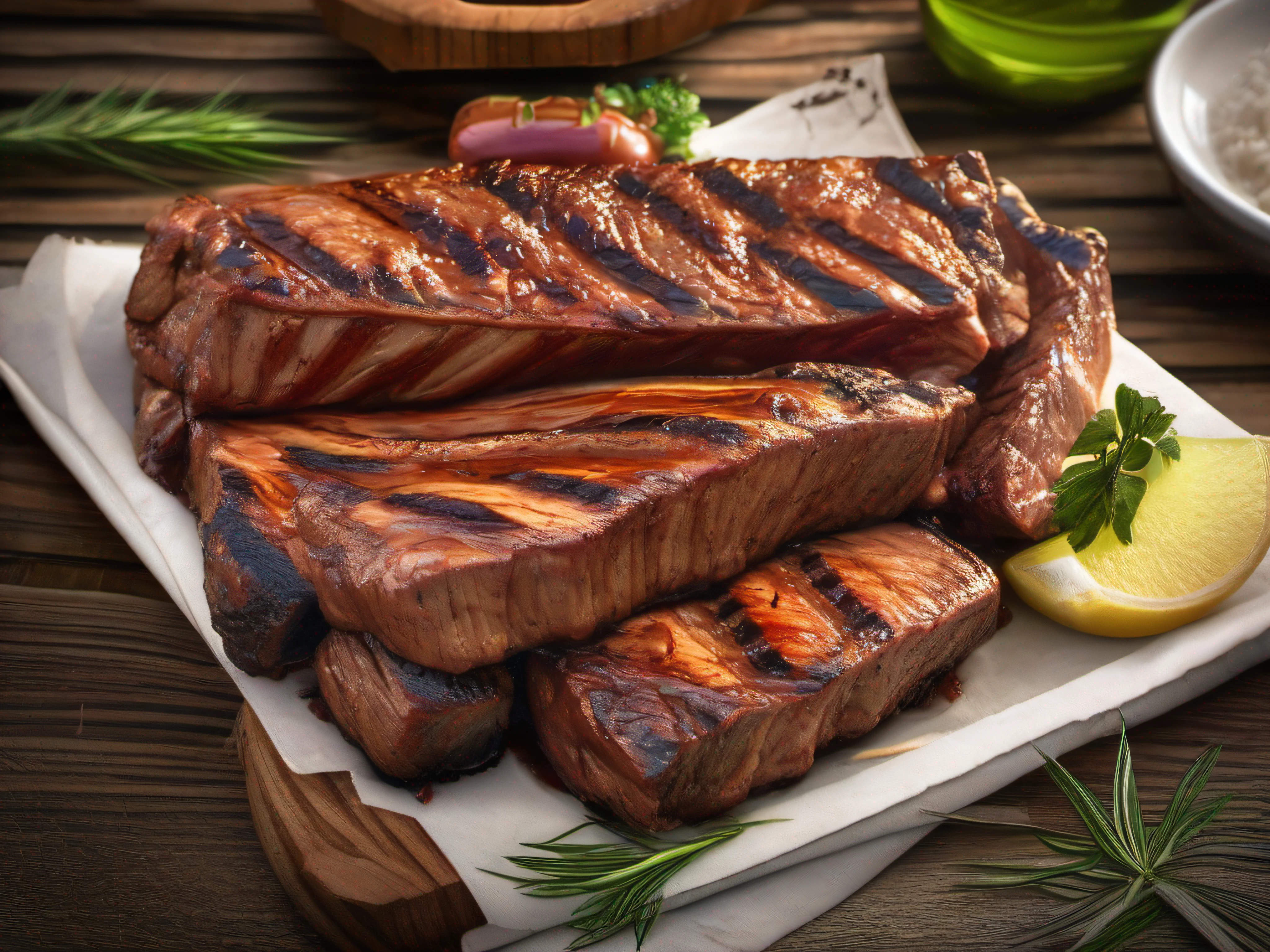 churrasco de costela na grelha, textura detalhada, close, HDR, foto realista, cinemactic,foto promocional, publicidade, iluminado, Adobe Lightrooom