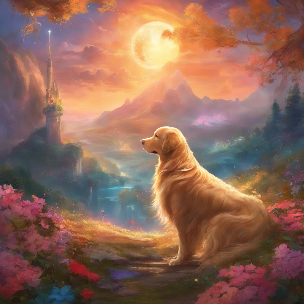 obra prima:1.3, Foto-realsitic, 8k, absurdos, Golden Retriever vestindo roupas de cozinheiro e fazendo sorvete, tiro de close up, foco no rosto, ((de baixo:1.2))