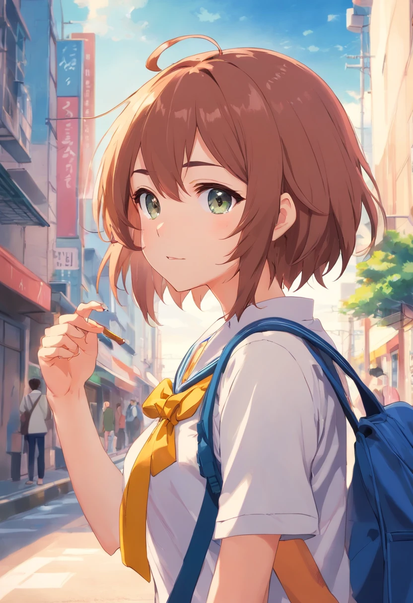 Menina do anime no uniforme da escola com gravata amarela, Como um personagem de anime, Rei Hiroe, Menina de anime chamada Lucy, Anime visual de uma garota fofa, Melhor Garota de Anime, Nagatoro, ( ( ( Yoh Yoshinari ) ) ), Personagem de anime feminino, Personagem de anime, Uma garota de anime, Sayori, Chiho, Wataru Kajikam totalmente