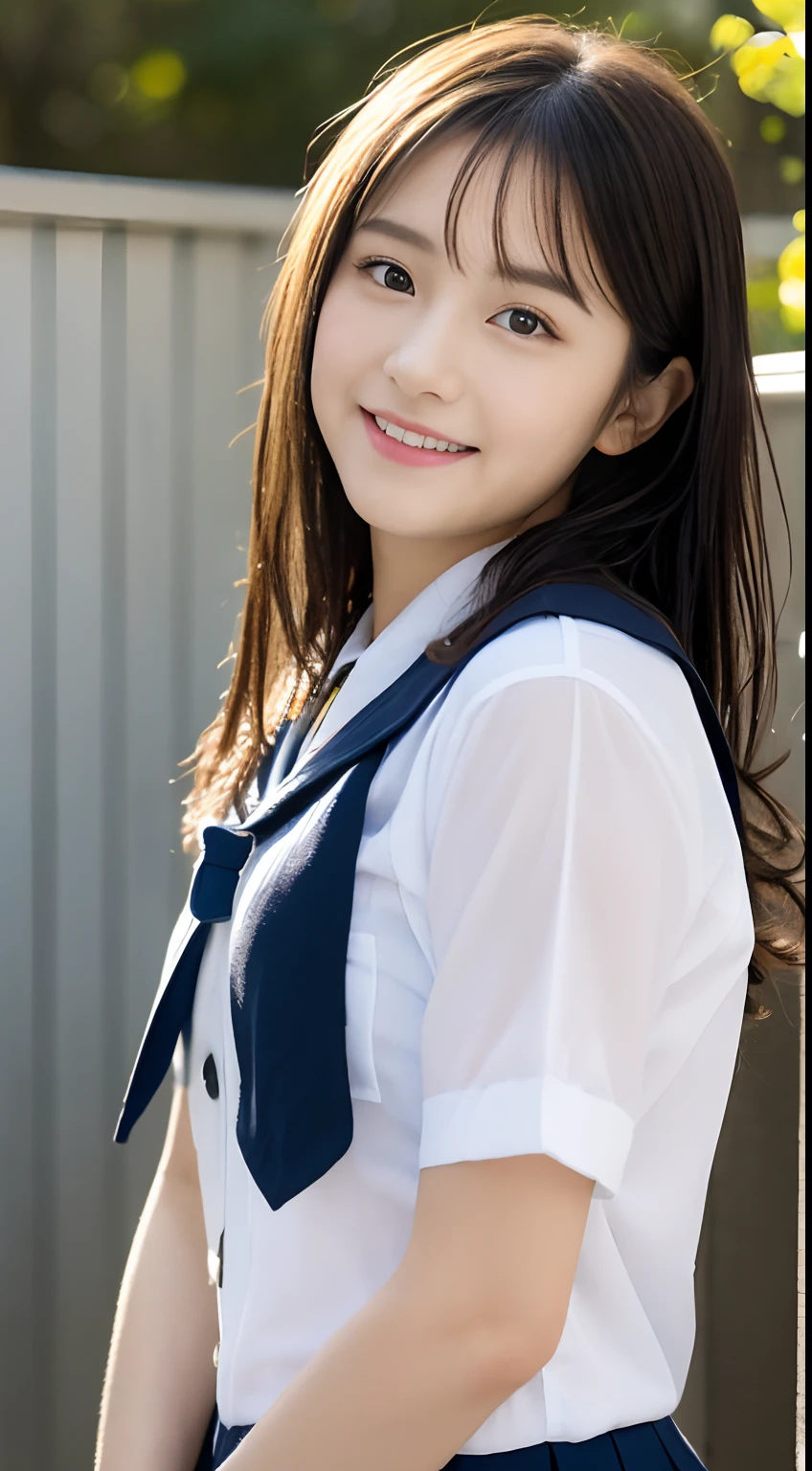 (((high detal,high-detail、masterpiece,Attention to detail))),Arab-asian woman in uniform, Realistic Young Gravure Idol, a hyperrealistic schoolgirl, Japan school uniform, japanese girl school uniform, a hyperrealistic schoolgirl,Young Pretty Gravure Idol, wearing japanese school uniform, Young Sensual Gravure Idol, Young Gravure Idol, Beautiful but innocent schoolgirl when you laugh,the whole body is wet,dripped out,with a flushed face,Beautiful girl with beautiful legs,Beautiful woman natural light、the whole body is wet,Sheer clothing,Semi-long,perm,Brown shiny hair,Hair is wet,Dripping water,dripping,,Have a troubled face,a miniskirt