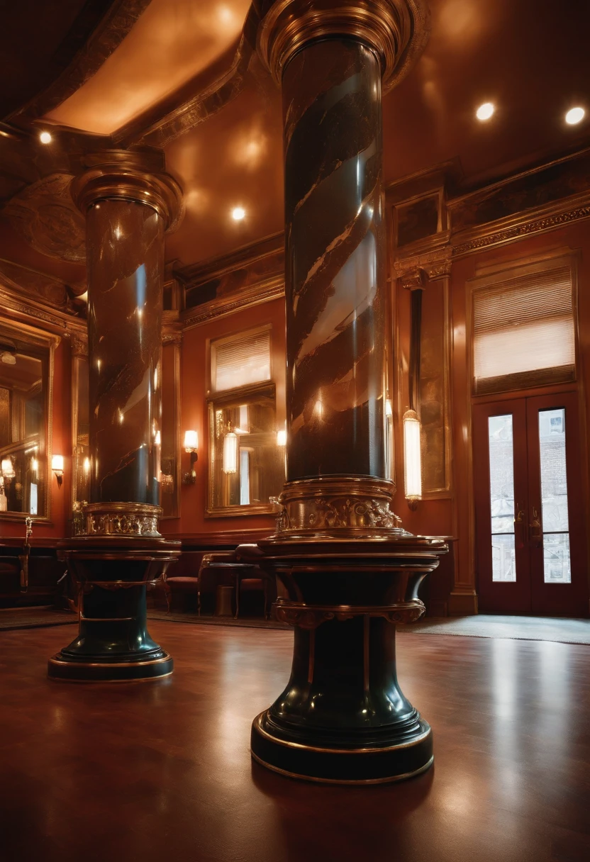 Pedestals with barbershop atmosphere