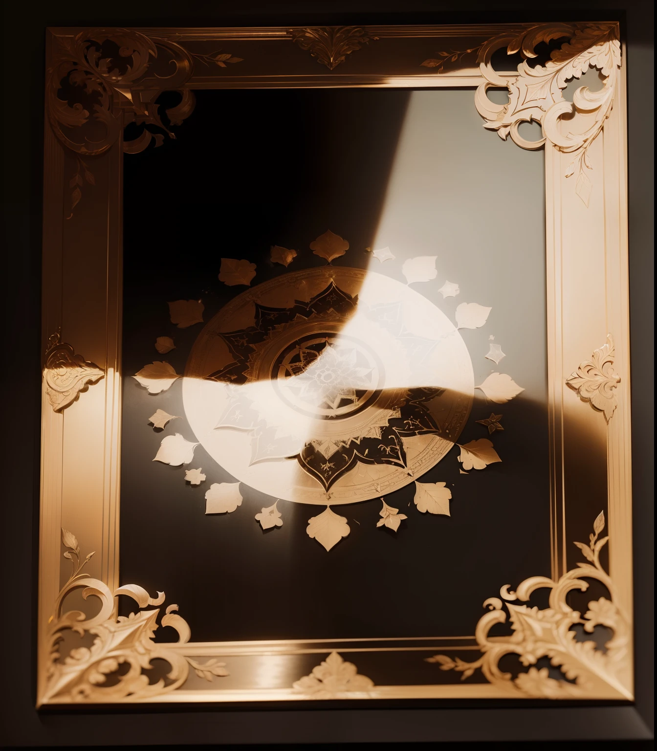 (high quality,1748x2480,portrait,dark and gloomy:1.2),gold details,book,shadows,detailed texture,atmospheric lighting,subtle highlights,sombre color palette,mysterious vibe