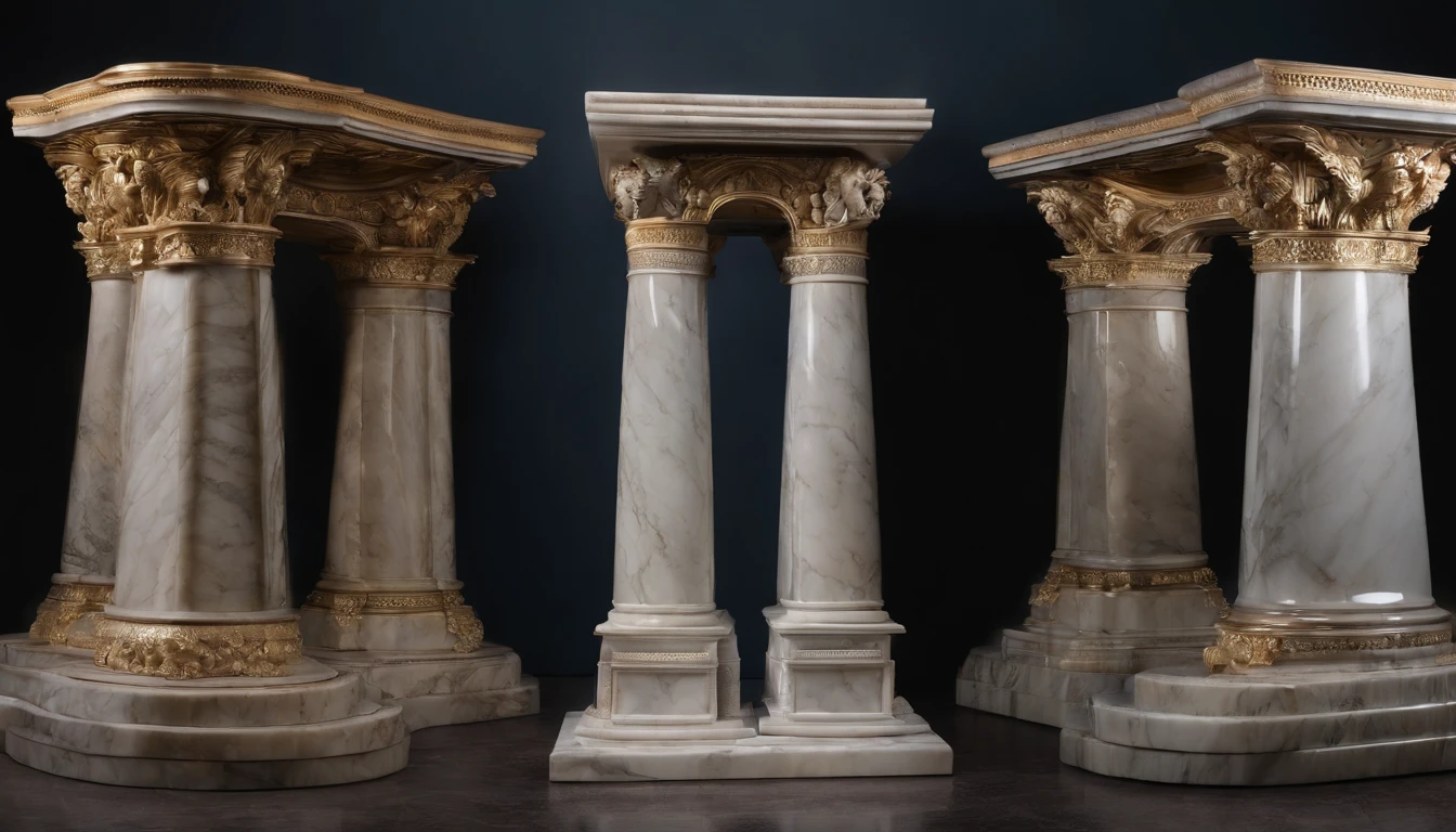 3 pedestals of marble gises