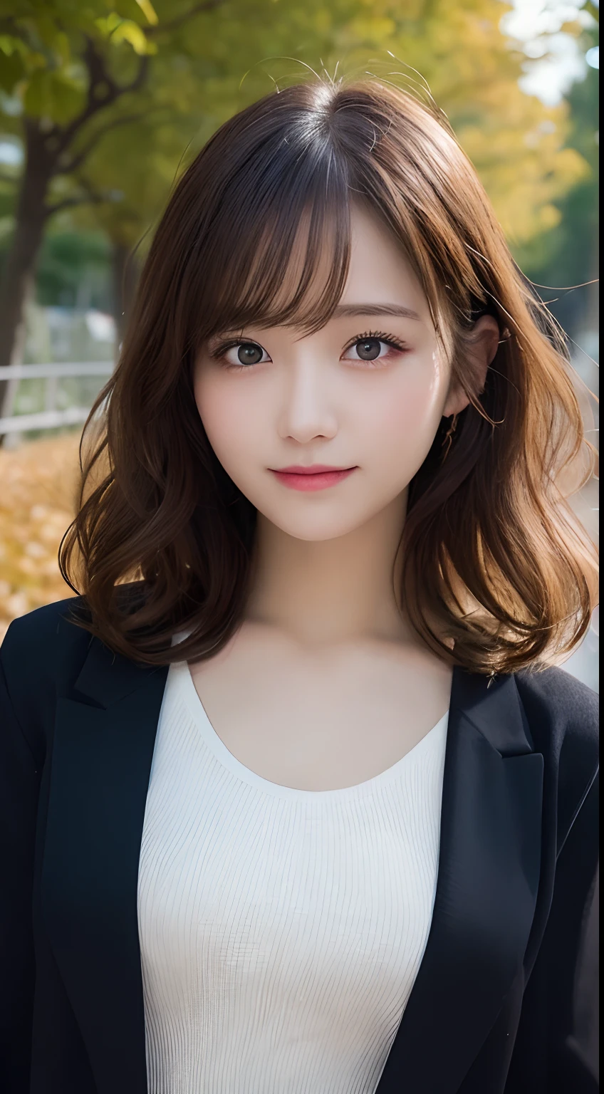 masutepiece, Best Quality, Illustration, Ultra-detailed, finely detail, hight resolution, 8K Wallpaper, Perfect dynamic composition, Beautiful detailed eyes, Women's Fashion🍂,Medium wavy hair,small tits、Natural Color Lip, Bold sexy poses,Smile,Live performance venue、20 years girl、Cute、Sexy shot looking at camera、Slender body type、Hair fluffy in the wind