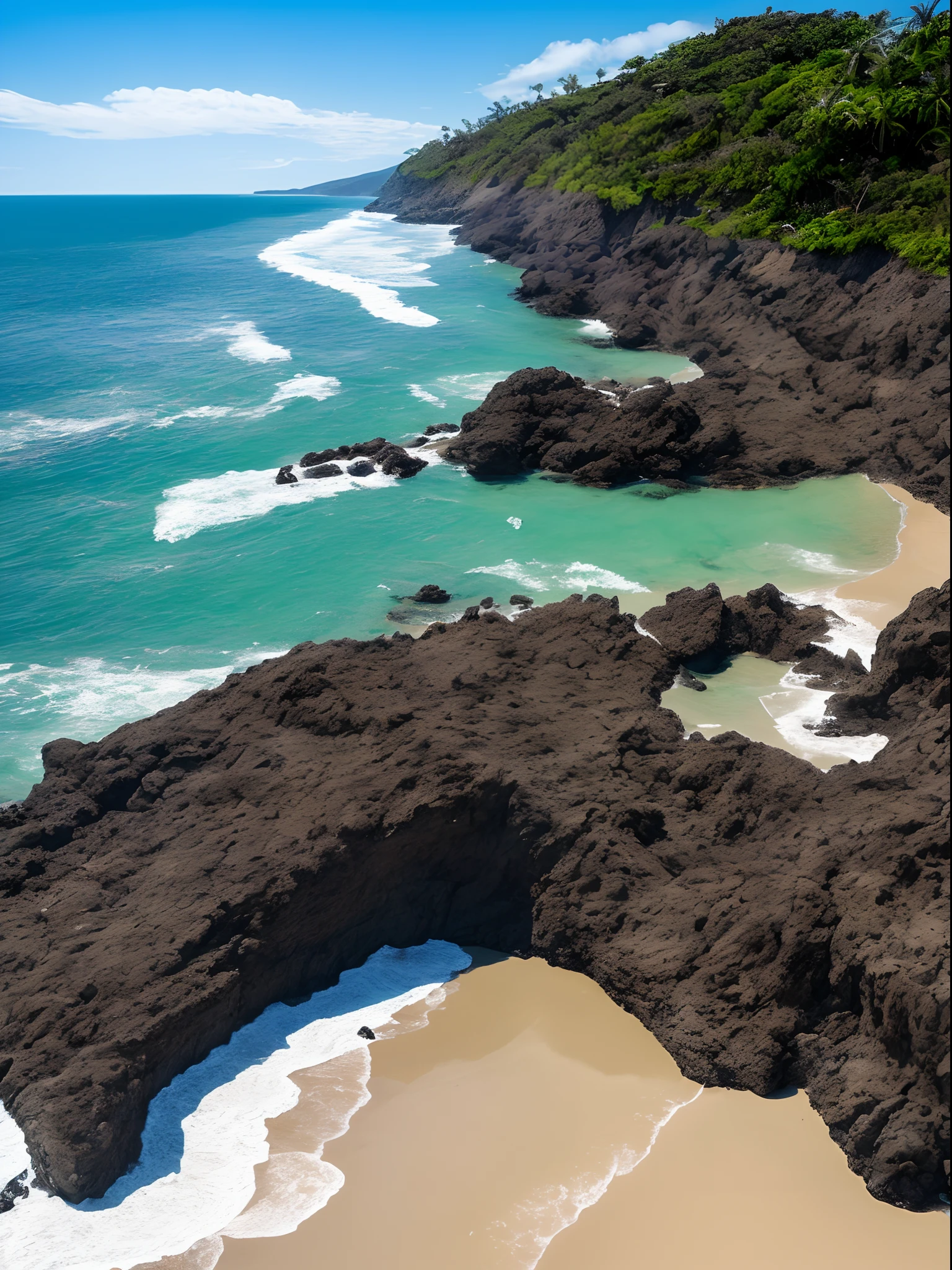 Foto realista de uma sereia sentada em uma pedra no mar