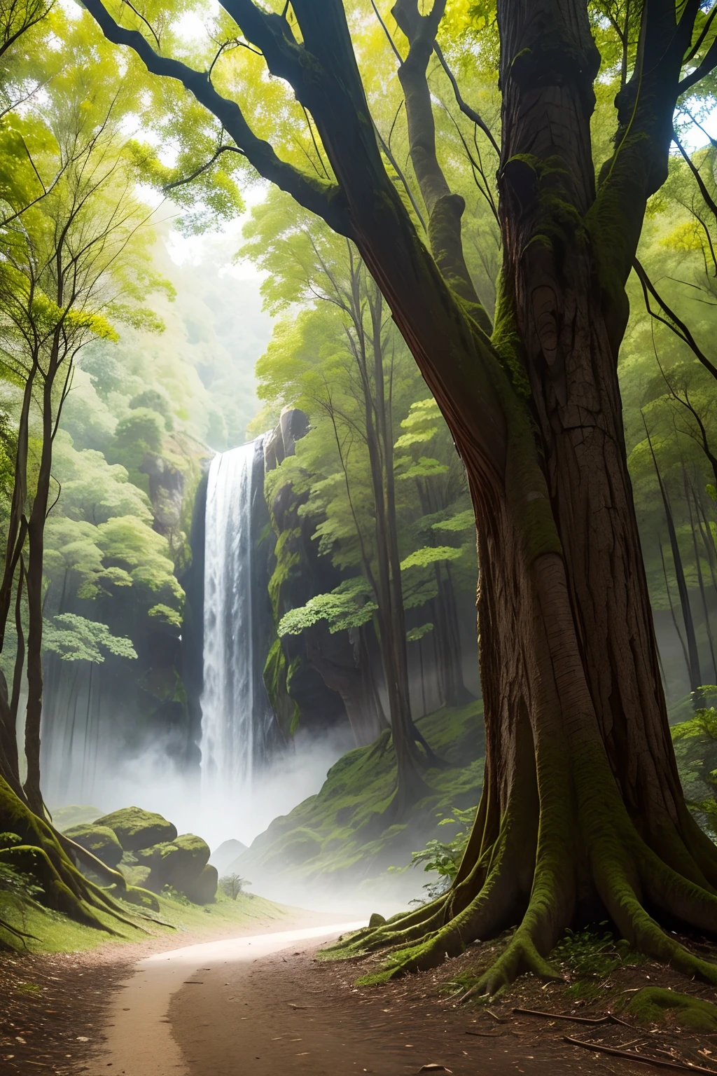 podes criar um bosque para eu usar como imagem de loja com fundo branco e apenas 3 arvores