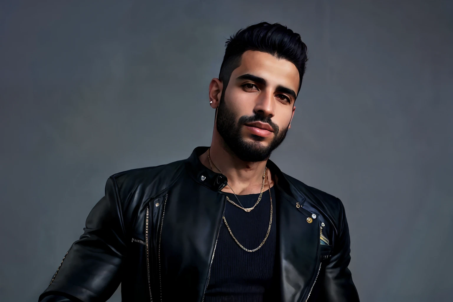 Araffe homem em uma jaqueta de couro preta posando para uma foto, Raphael Lecoste, Hicham Habchi, Diego Fazio, Nekro Petros Afshar, Condutor de Ene, inspired by Germán Londoño, Riyahd Cassiem, Miguel Vicente, Ahmad Merheb, Mohamed Reda, José Moncada, daniel mirante