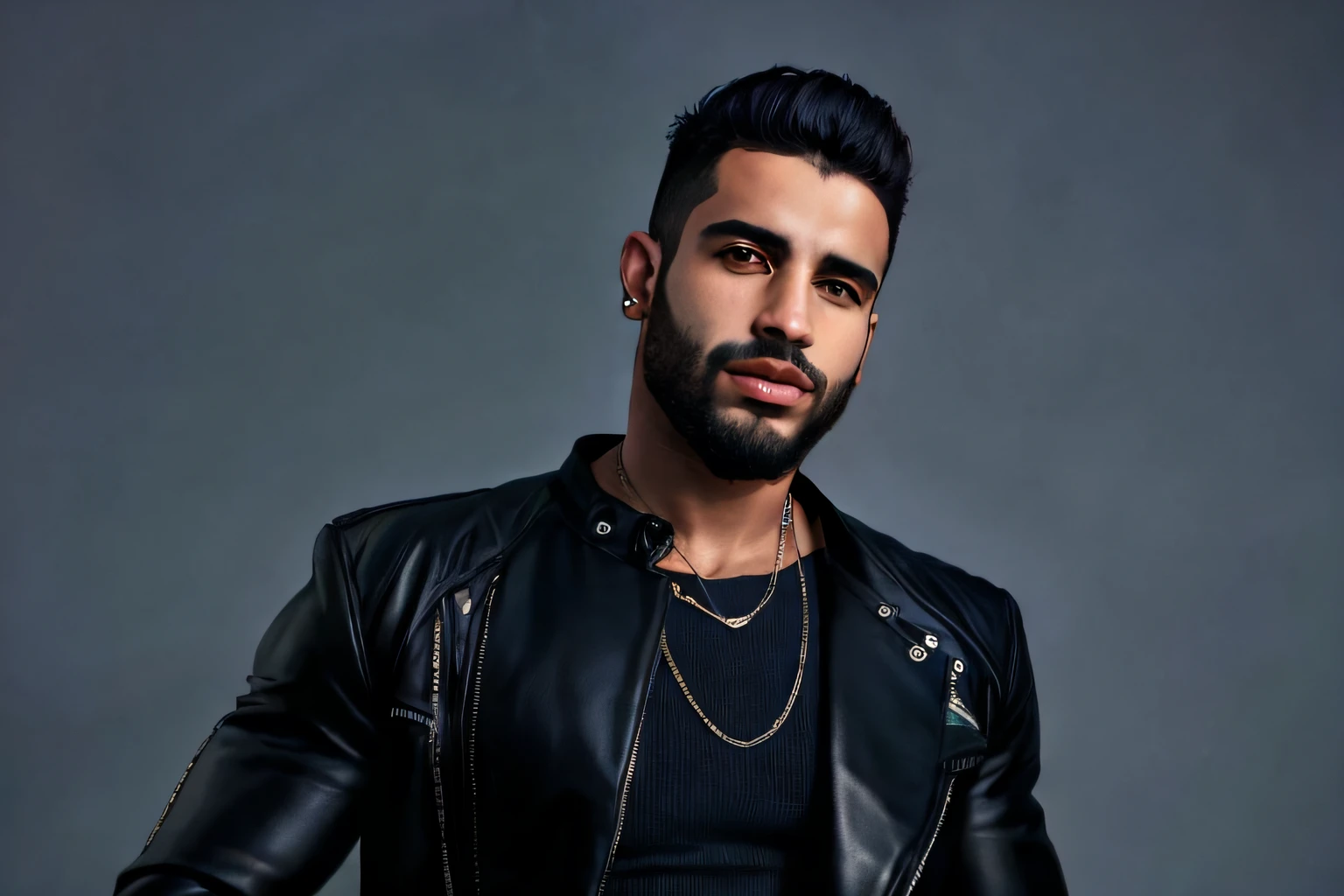 Araffe homem em uma jaqueta de couro preta posando para uma foto, Raphael Lecoste, Hicham Habchi, Diego Fazio, Nekro Petros Afshar, Condutor de Ene, inspired by Germán Londoño, Riyahd Cassiem, Miguel Vicente, Ahmad Merheb, Mohamed Reda, José Moncada, daniel mirante