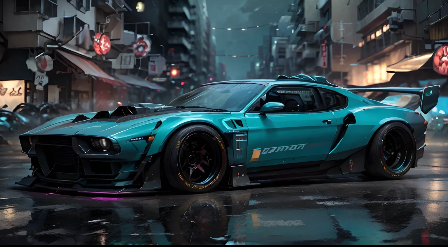 Need for speed auto look like with neons, nightlife, tuning, cyberpunk ultra']