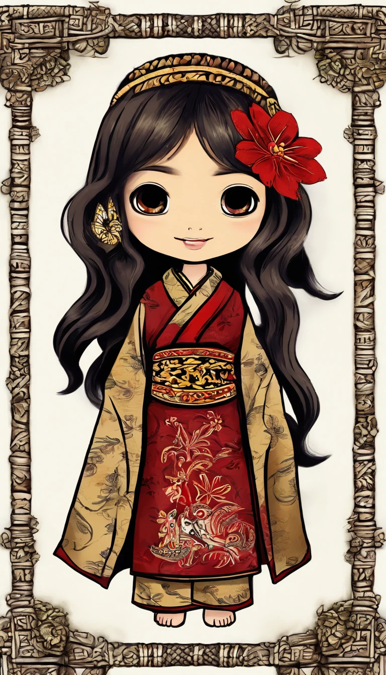 A cartoon-style creature with wings and a heart, in the style of female sticker art, using light gold and amber, as well as colorful animated still frames, referencing elements of Tang dynasty art, incorporating a hazel style, which can be applied to avatar illustrations, multiple expressions and poses, and children's book character styles, etc. The background is white, the picture ratio is 9:16, the image quality is 0.5, and the vector illustration is made using NIJI 5. --auto