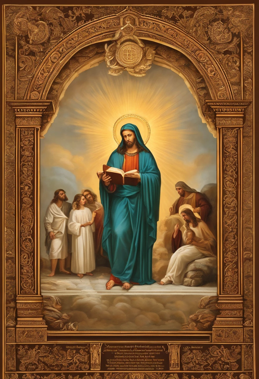 "Por favor, create a high-definition image of the Holy Bible that captures the reverence and spiritual significance of this holy book. The image should convey the historical and religious importance of the Bible, apresentando-a de forma digna e respeitosa. Use soft lighting to highlight cover and page details, enfatizando sua textura e envelhecimento, if applicable. Position the Bible in an environment that evokes a sacred environment, como uma prateleira de madeira em uma biblioteca antiga ou um altar iluminado. As cores devem ser sutis e a tipografia, Apresente-se, deve ser elegante e discreta. The image should inspire a sense of reverence and spiritual connection to the words and teachings contained in the Holy Bible."