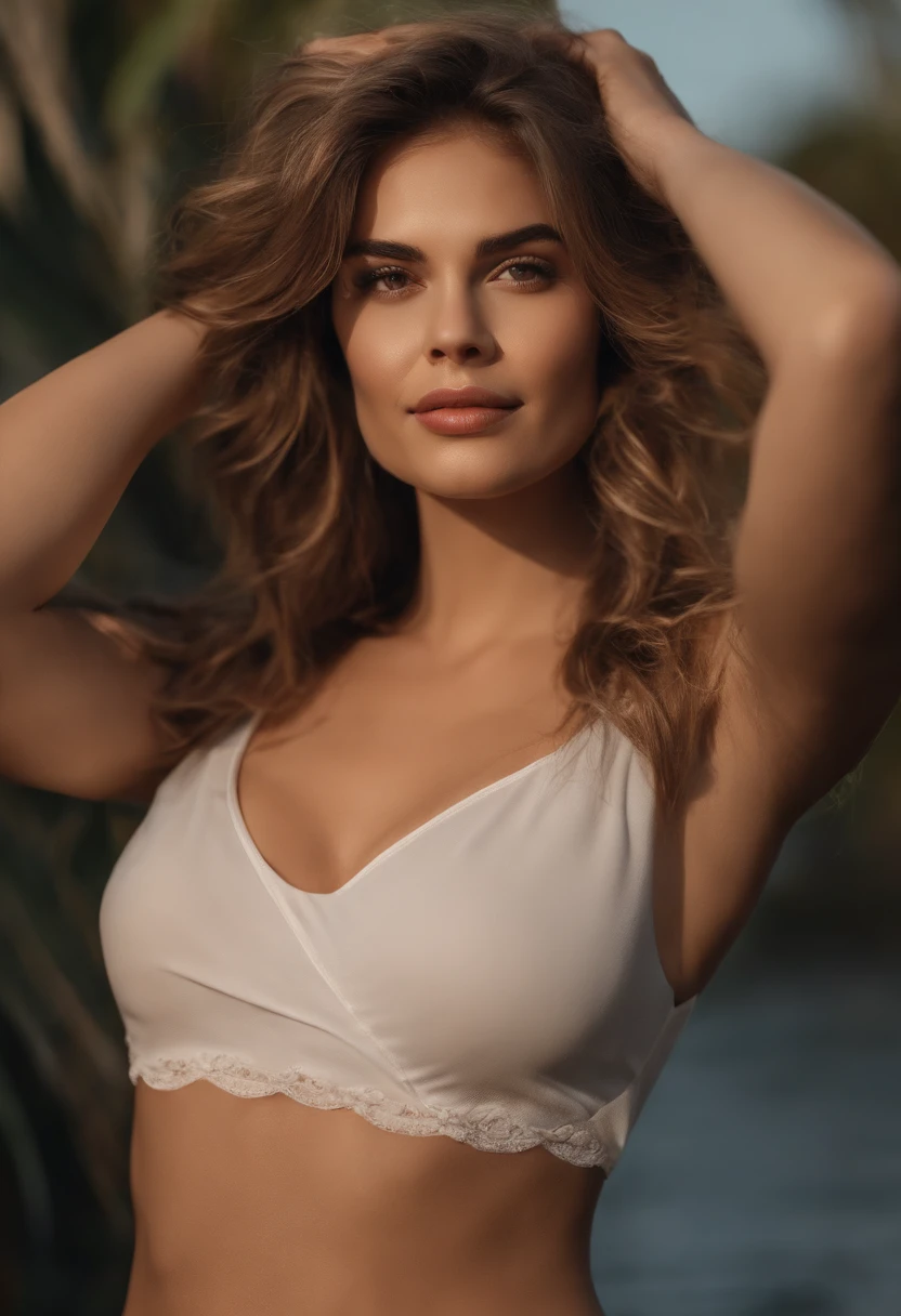 Young girl in her bra and panties. Her bra is white and the size of her bra is 32 A cup size. Her panties are Hanes white cotton breifs.