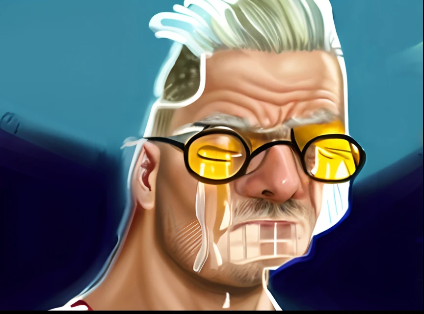 A man with glasses crying, wojack crying, portrait of a crying guy, tears running down face, crying, crying and smiling franticly, sad, crying one single tear, crying many tears, crying. scifi, he is sad, is totally sad and cries, walter white crying, sad!, poorly drawn, nerd, nerd hair