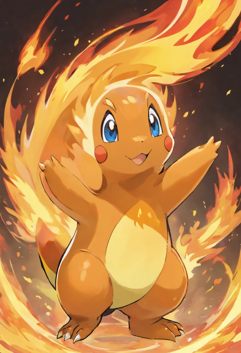 best quality,4k,8k,Altas,master part:1.2,ultra-detalhado,Realistic:1.37,Charmander,Pokémon,fire type,chama na cauda,olhos grandes,fofo,Escamas carbonizadas,dynamic pose,brasa brilhante,colorido,animado,encantador,characteristic flames,smoky background,foco nítido,vivid colors,artistic,bicho,criatura,fiery essence,可爱,Energetic.