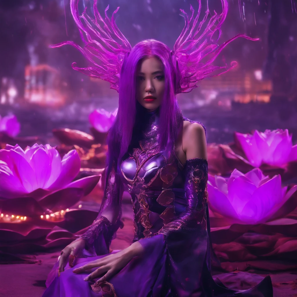 Agate glass texture 32K(tmasterpiece,k hd,hyper HD,32K)Long flowing bright purple hair,Autumn Pond,zydink, a color, Asian people (Kizi), (Red scarf), Combat posture, looking at the ground, long whitr hair, Floating bright purple, Fire cloud pattern gold tiara, Chinese long-sleeved gold silk garment, (abstract ink splash:1.2), white backgrounid,Lotus protector(realisticlying:1.4),Bright purple hair,Smoke on the road,The background is pure, A high resolution, the detail, RAW photogr, Sharp Re, Nikon D850 Film Stock Photo by Jefferies Lee 4 Kodak Portra 400 Camera F1.6 shots, Rich colors, ultra-realistic vivid textures, Dramatic lighting, Unreal Engine Art Station Trend, cinestir 800,Long flowing bright purple hair