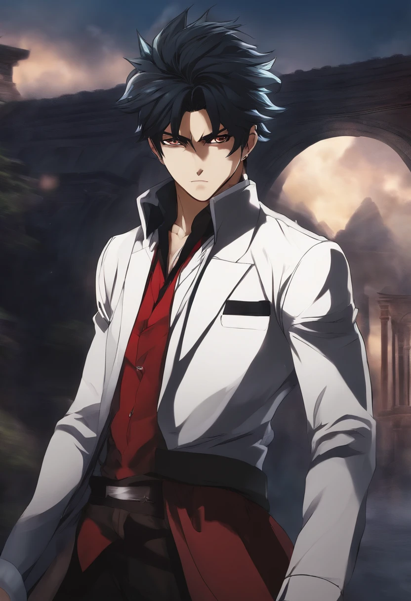 a powerful anime character with menacing look