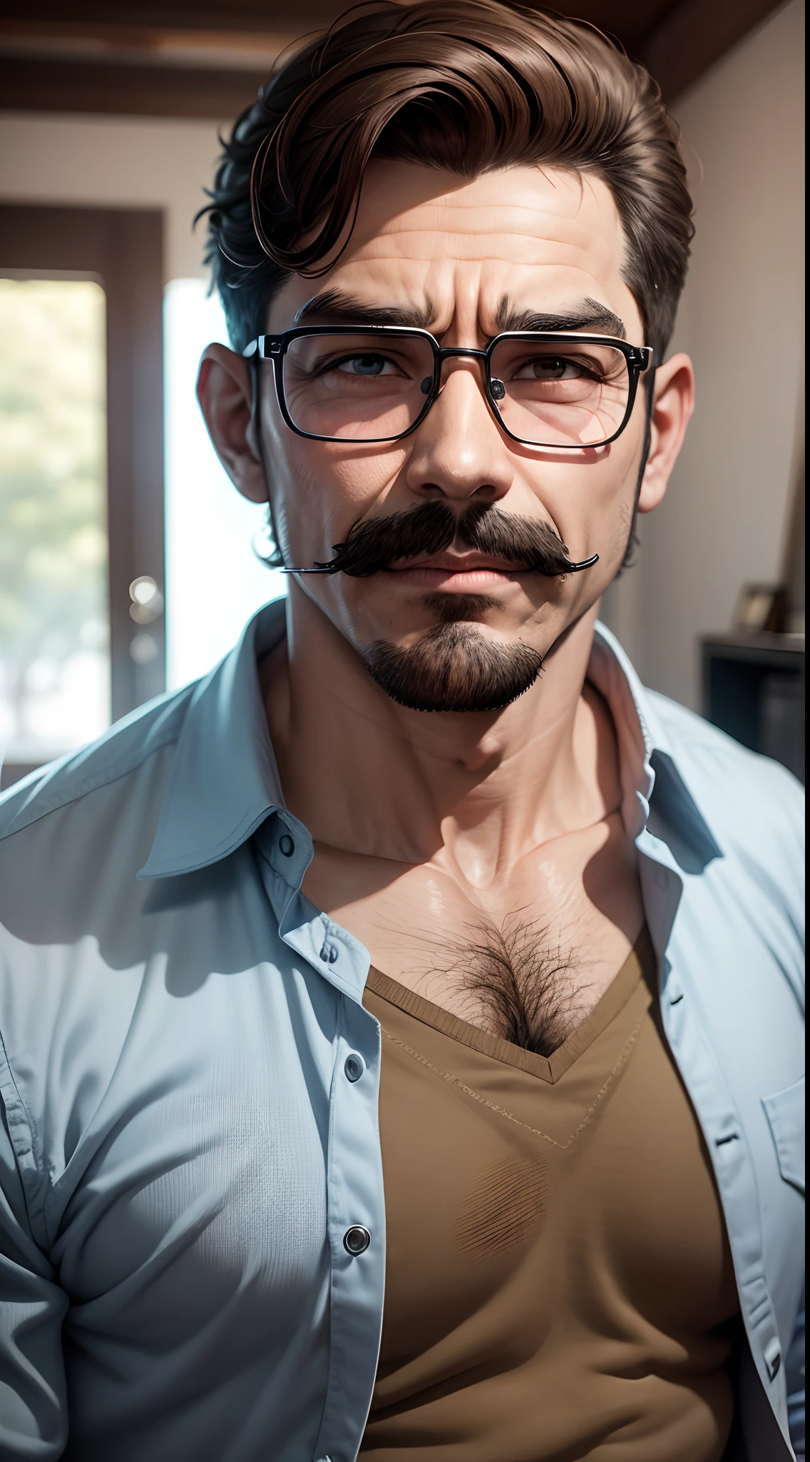 HOMEM BARRIGUDO OCULOS BIGODE CONSTRUTOR CHORANDO