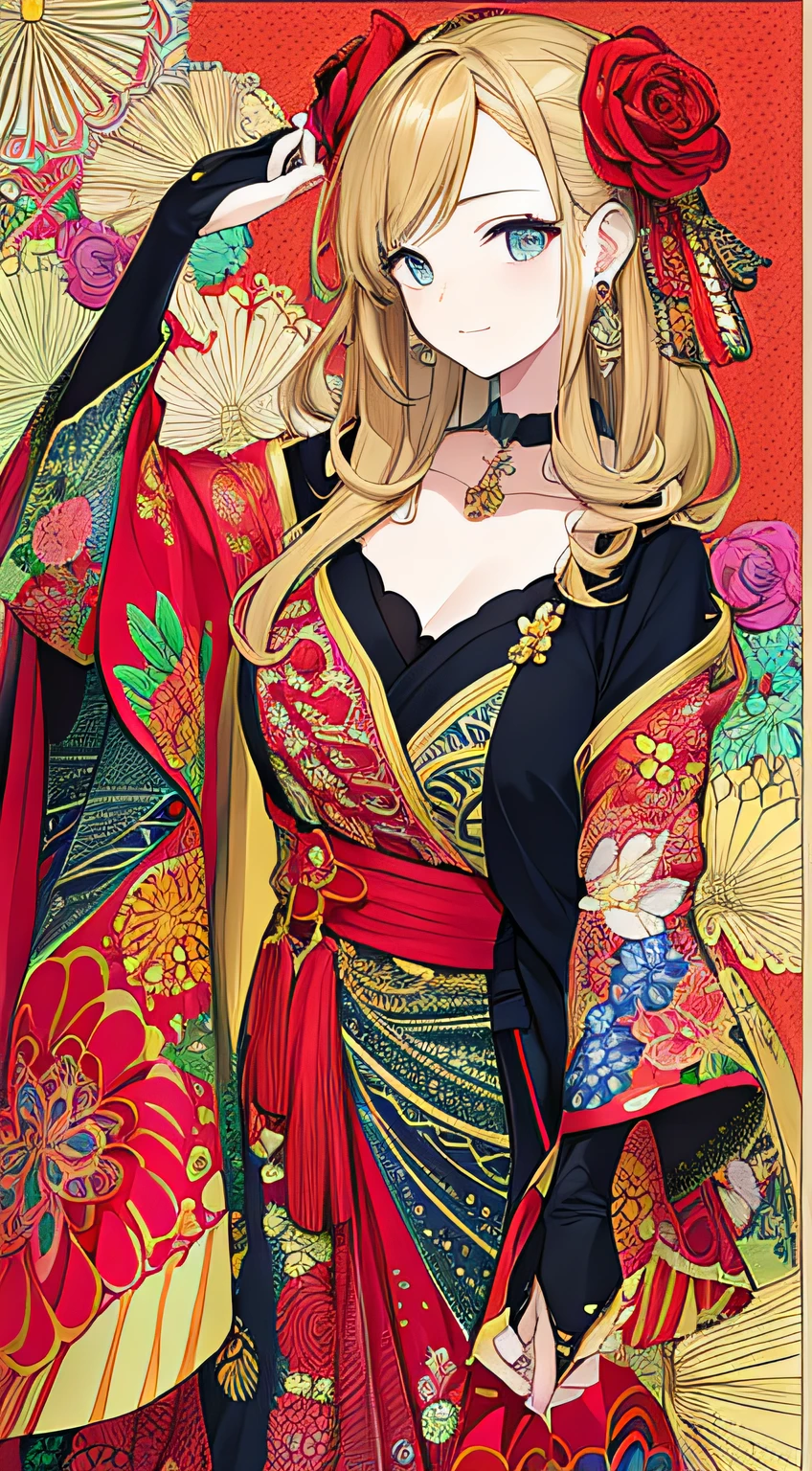(masutepiece, of the highest quality, Best Quality, Official art, Beauty and aesthetics: 1.2), (1 girl: 1.3), Very detailed, (Fractal Art: 1.1), (Color: 1.1) (Flowers: 1.3), Supreme Detail, (Zentangle: 1.2), (Dynamic Pose), (Abstract background: 1.3), (Multiple colors: 1.4), (Fine Composition: 1.2), (earrings), (Feathers: 1.5)