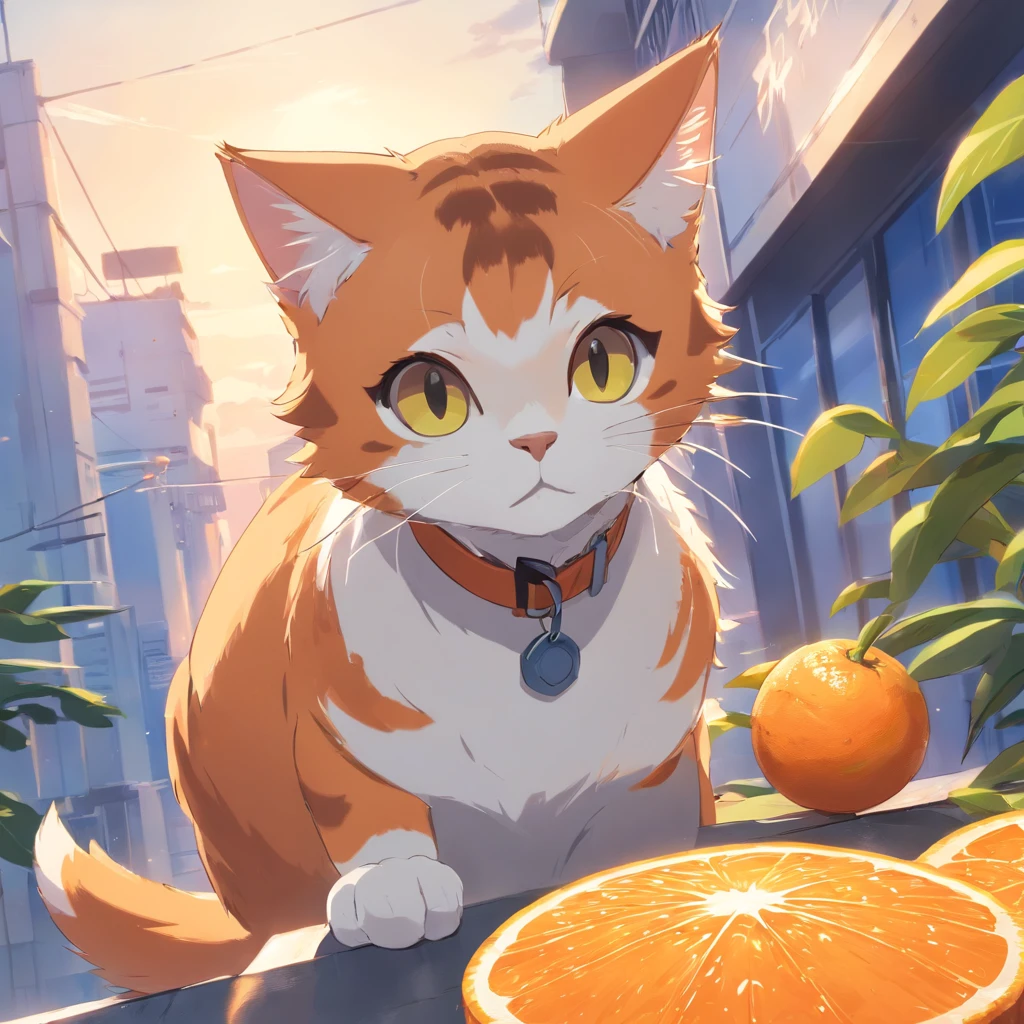 logo com a cara de gato laranja com branco