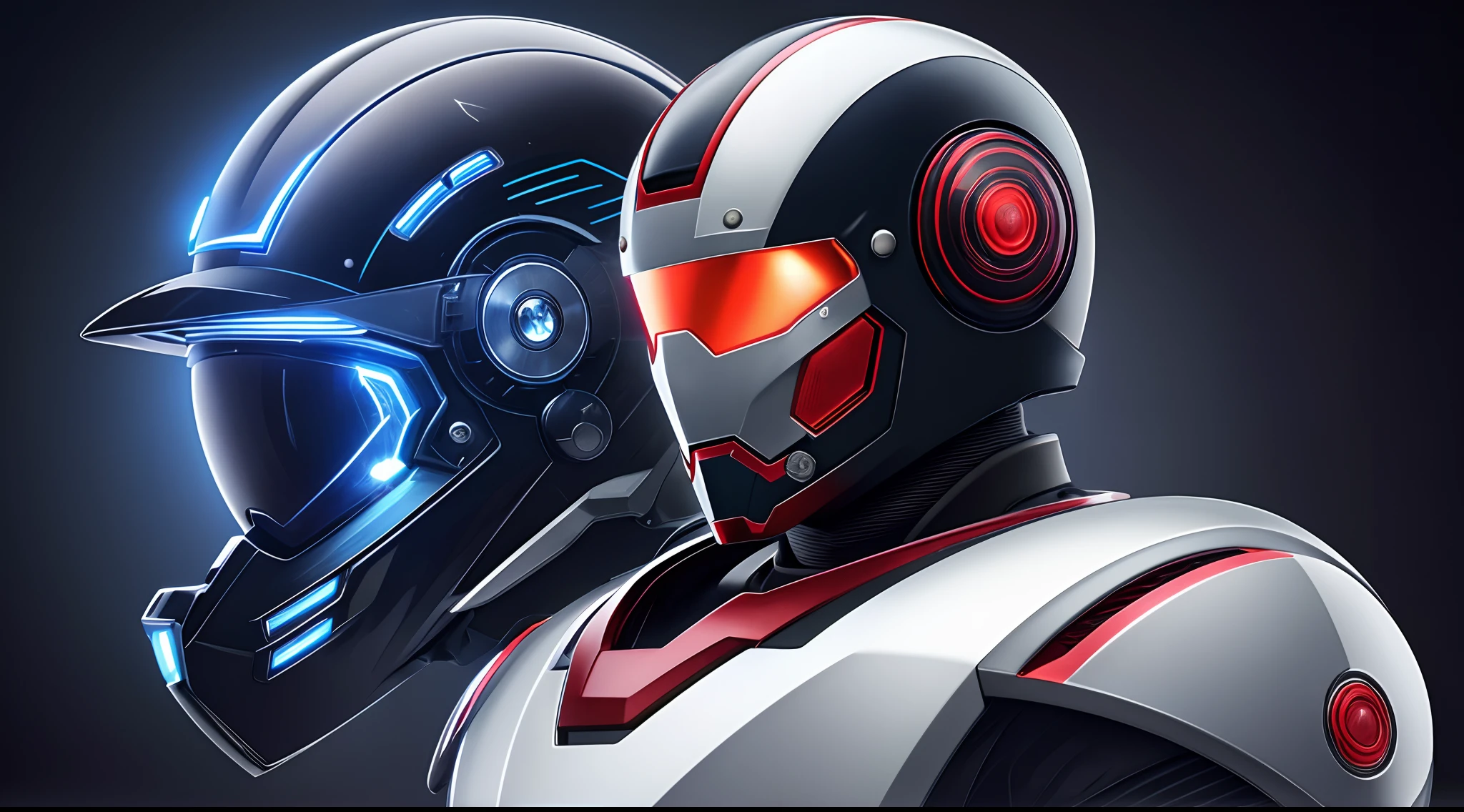 imagem frontal de somente um capacete nele, sci-fi helmet, stylized helmet with cyber cop strokes with an Iron man footprint and jaspion strokes, equipamento futurista, Viseira mecha de vidro OLED, futuristic cybernetic helmet, intrincado capacete de alta tecnologia, capacete detalhado, roupas futuristas e capacete